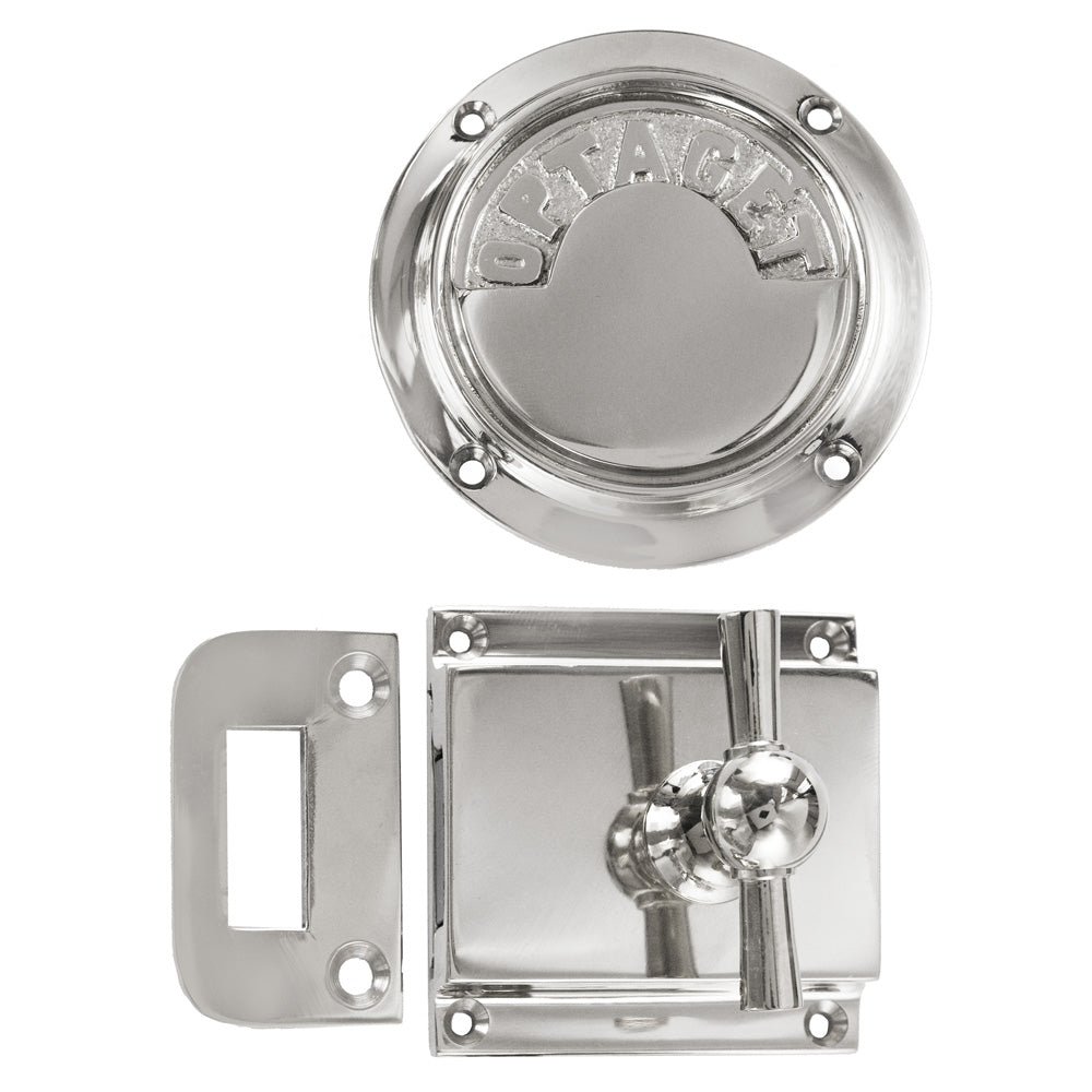 Toiletlås DSB m/markering til udadgående døre, blank forniklet • KYNER & Co