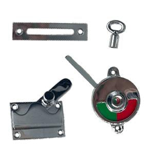 Toiletlås 1018 m/markering til udadgående døre, blank forkromet • KYNER & Co