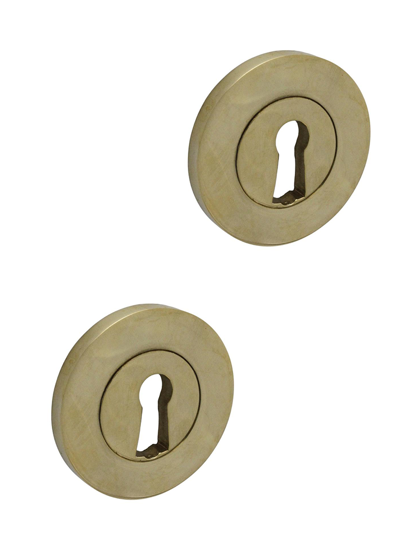 Nøgleskilte Heritage til ældre døre, poleret blank messing uden lak • KYNER & Co