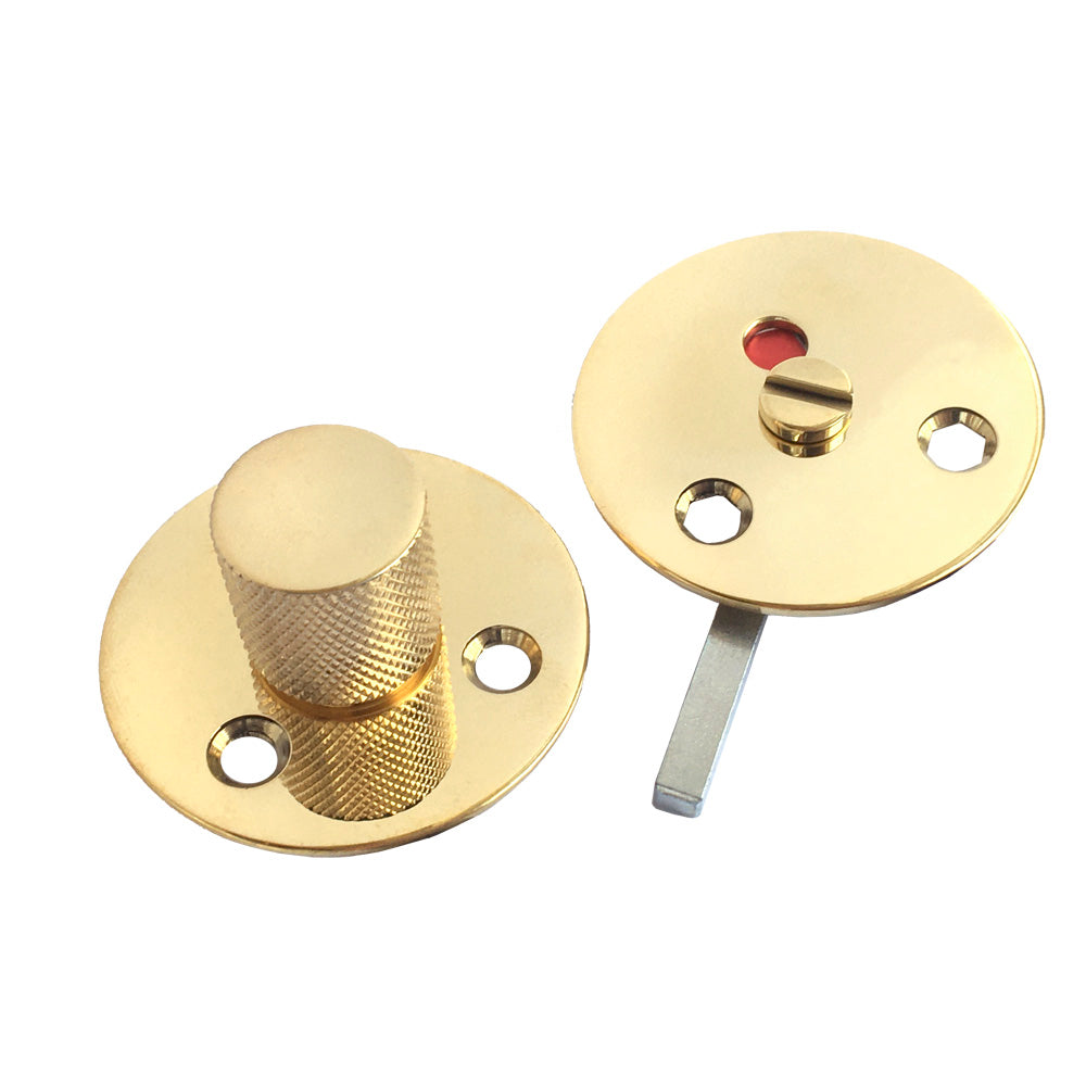 Toiletbesætning Rouletteret, poleret blank messing uden lak • KYNER & Co