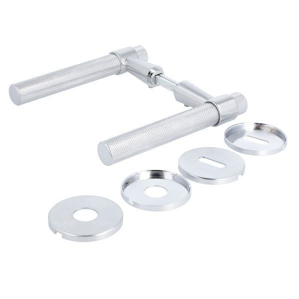 Dørhåndtag House i rustfritt stål look inkl. roset og nøgleskilt