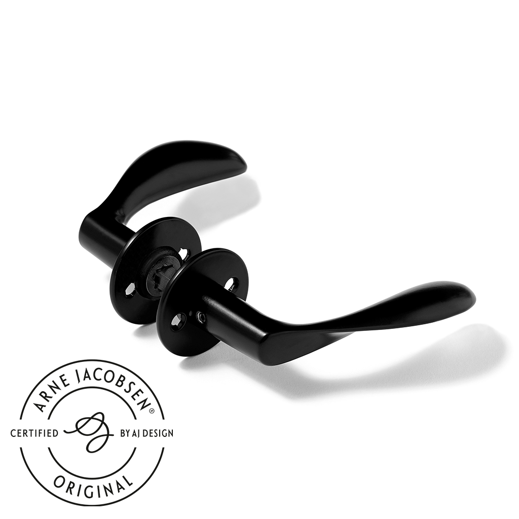Arne Jacobsen dørhåndtag - AJ97 dørgreb, mat sort (RAL 9005), lille model • d line