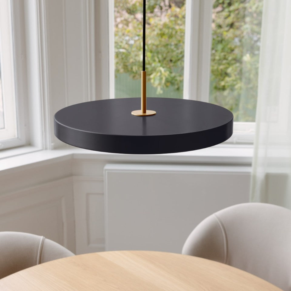 Asteria Plus pendel, grå og messing • UMAGE