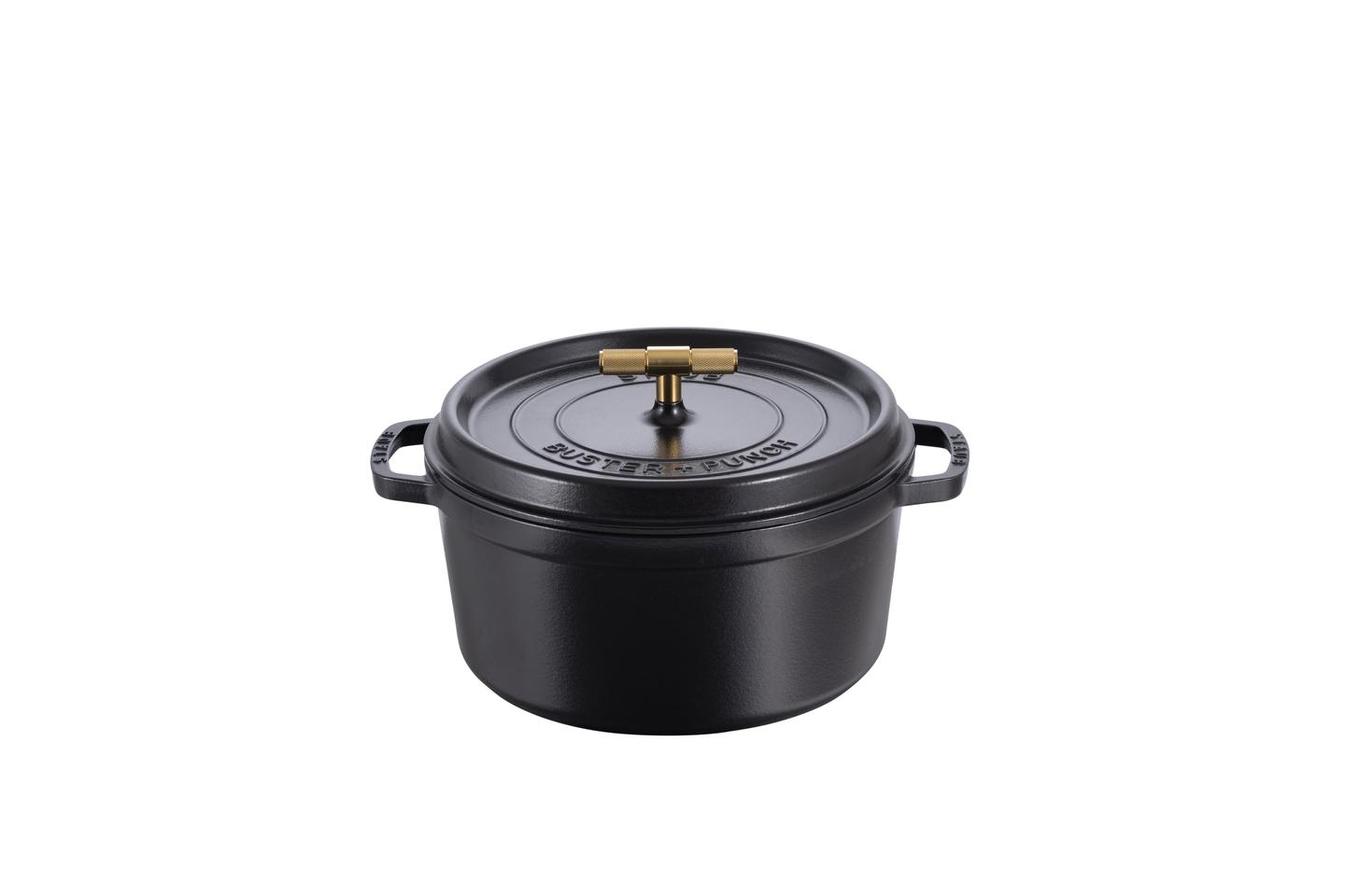 Cocotte gryde, sort/messing • Buster + Punch