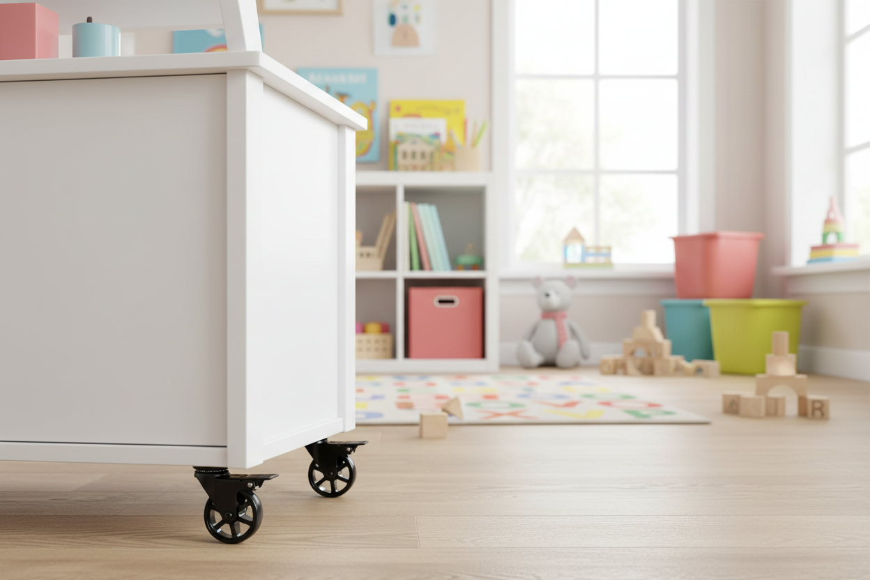 Berlin - eksklusivt møbelhjul i sort eloxeret aluminium Ø75 mm med bremse