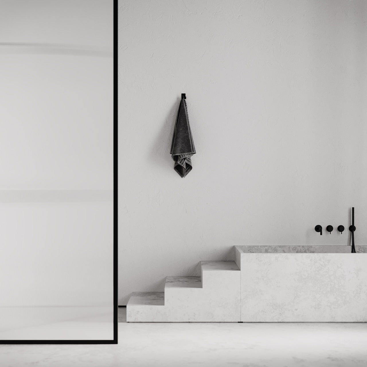 Badeværelsesknage, sort (2 stk.) • NICHBA