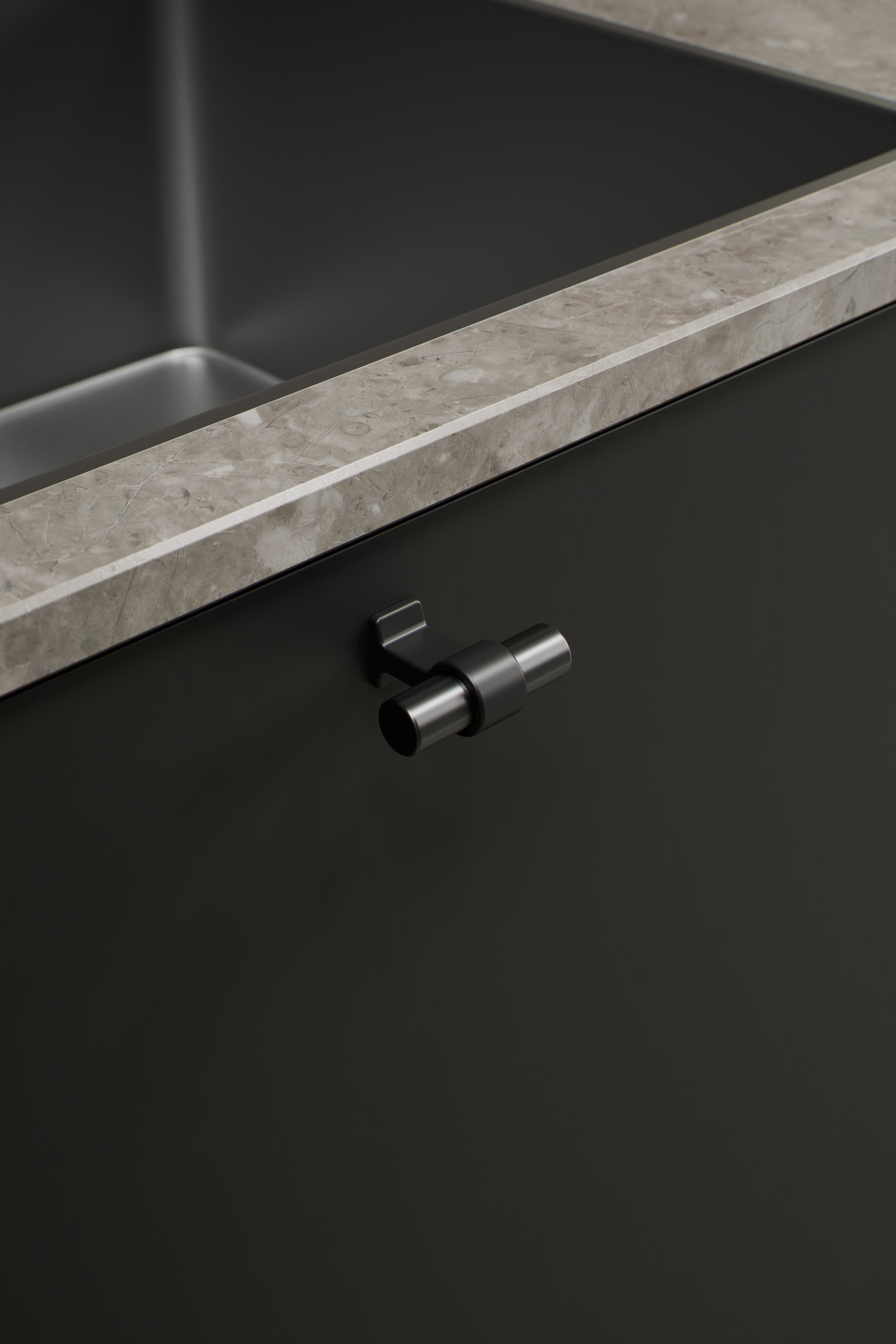 BOND knop, aluminium og zink, antracit og sort • Furnipart