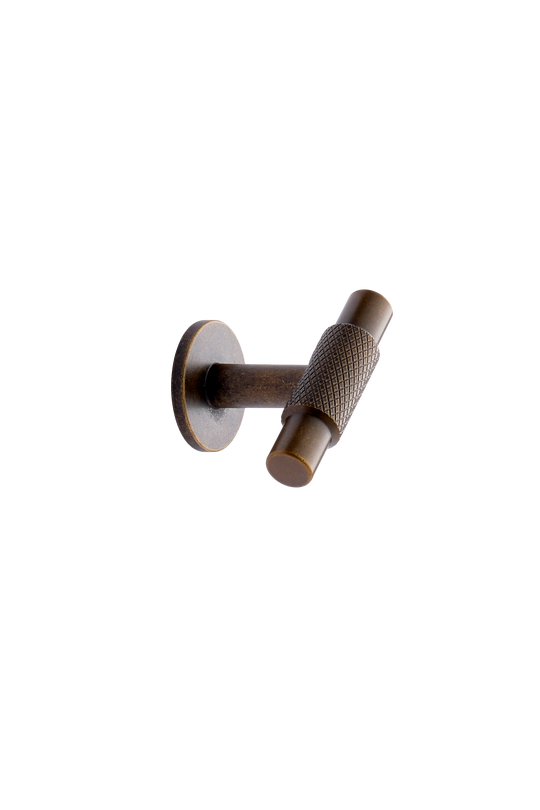 MANOR T knop, zink, antik og messing • Furnipart