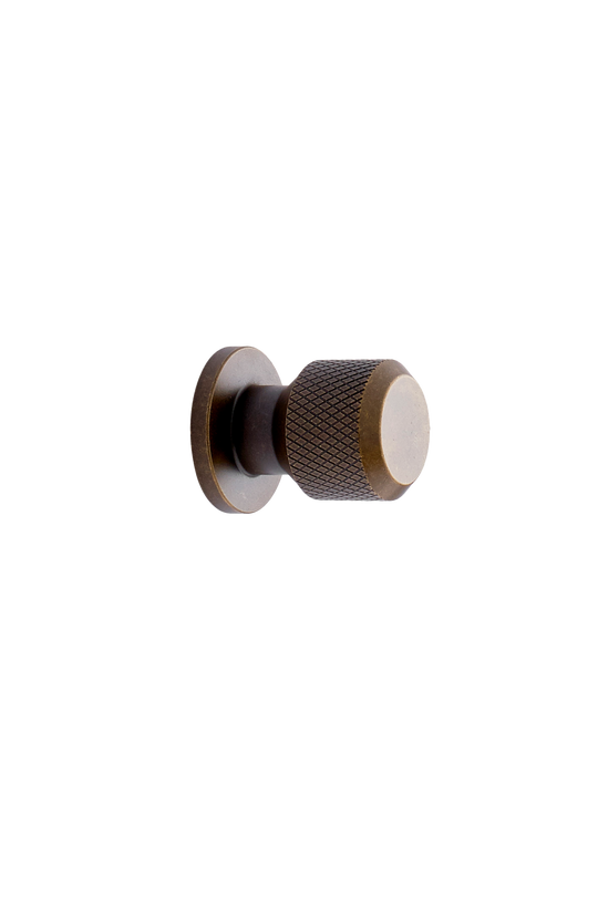 MANOR Round knop, zink, antik og messing • Furnipart
