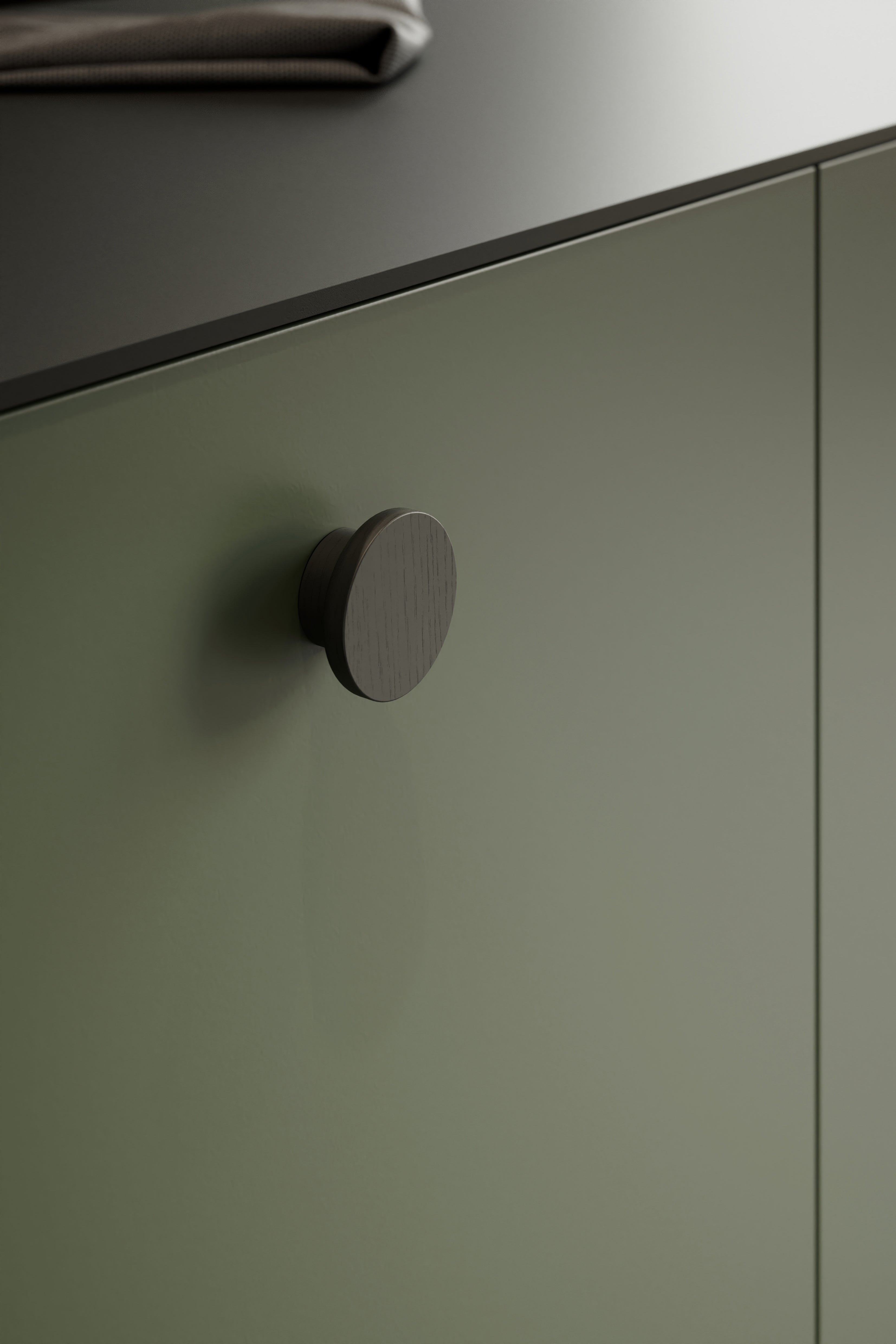 CIRCLE knop, eg FSC 100%, sort • Furnipart