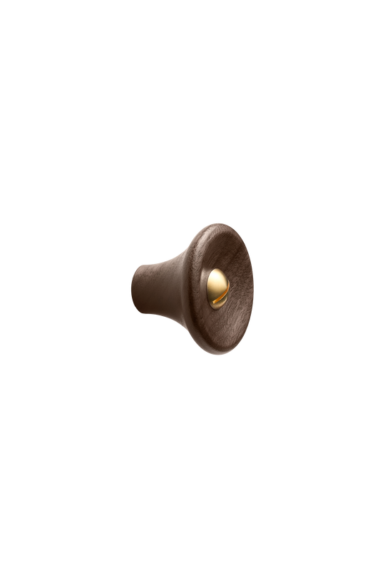 RECTA knop, messing og valnød, messing og træ • Furnipart