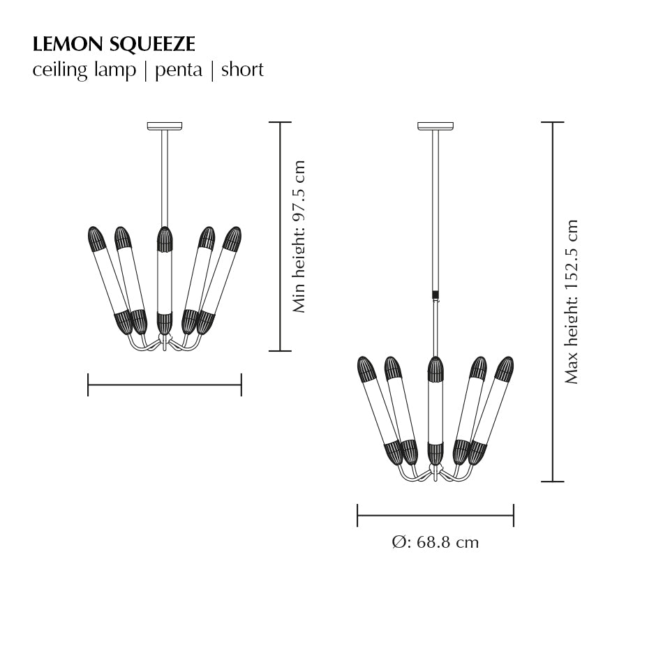 Lemon Squeeze lysekrone, poleret stål • UMAGE