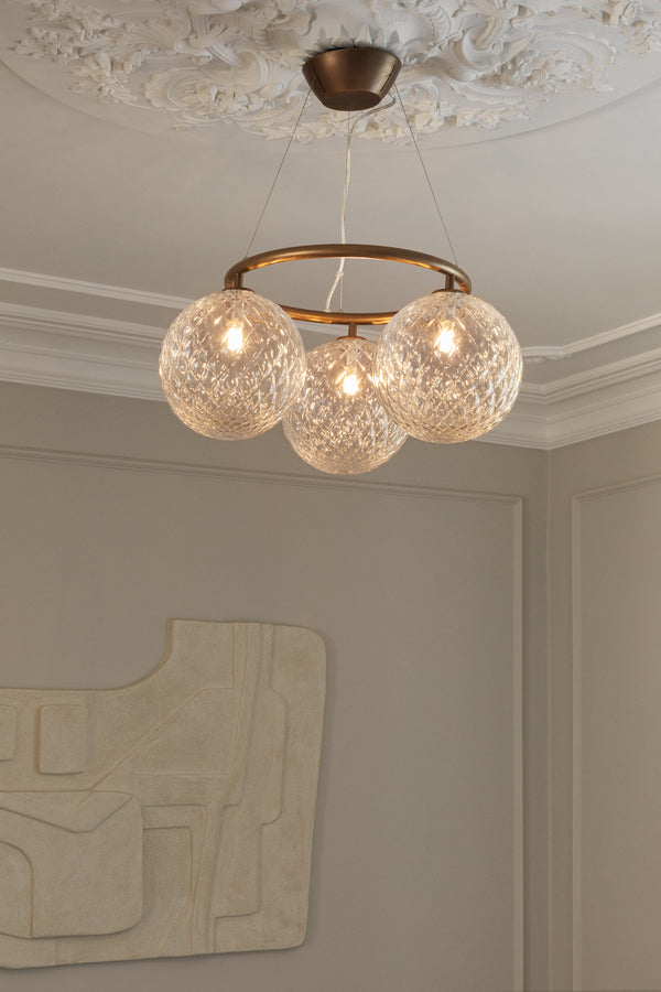 Miira 3 Circular lysekrone, dark bronze / optic clear • NUURA