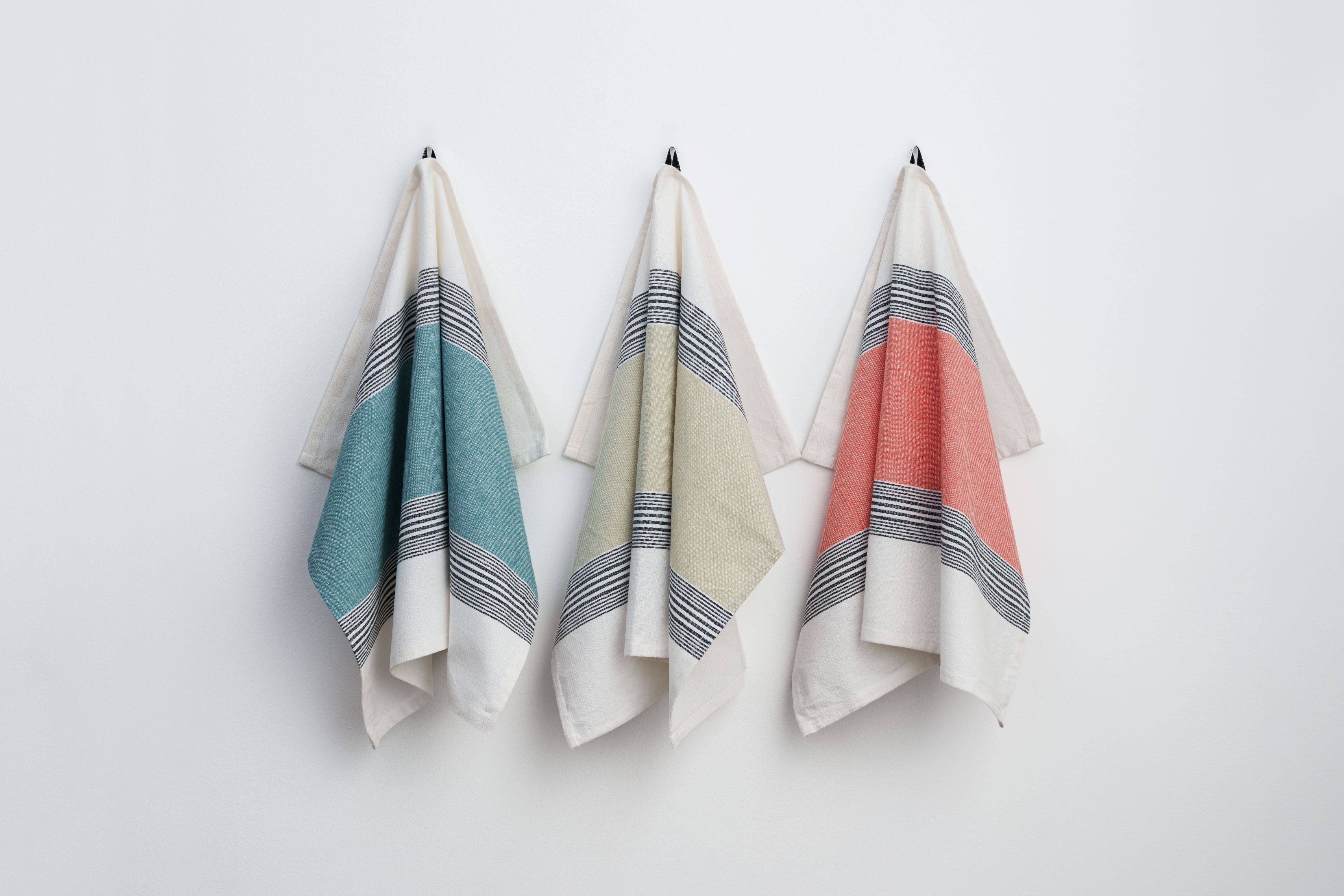 Viskestykker (2 stk.), rosa/sort/hvid • NORDICMODERN