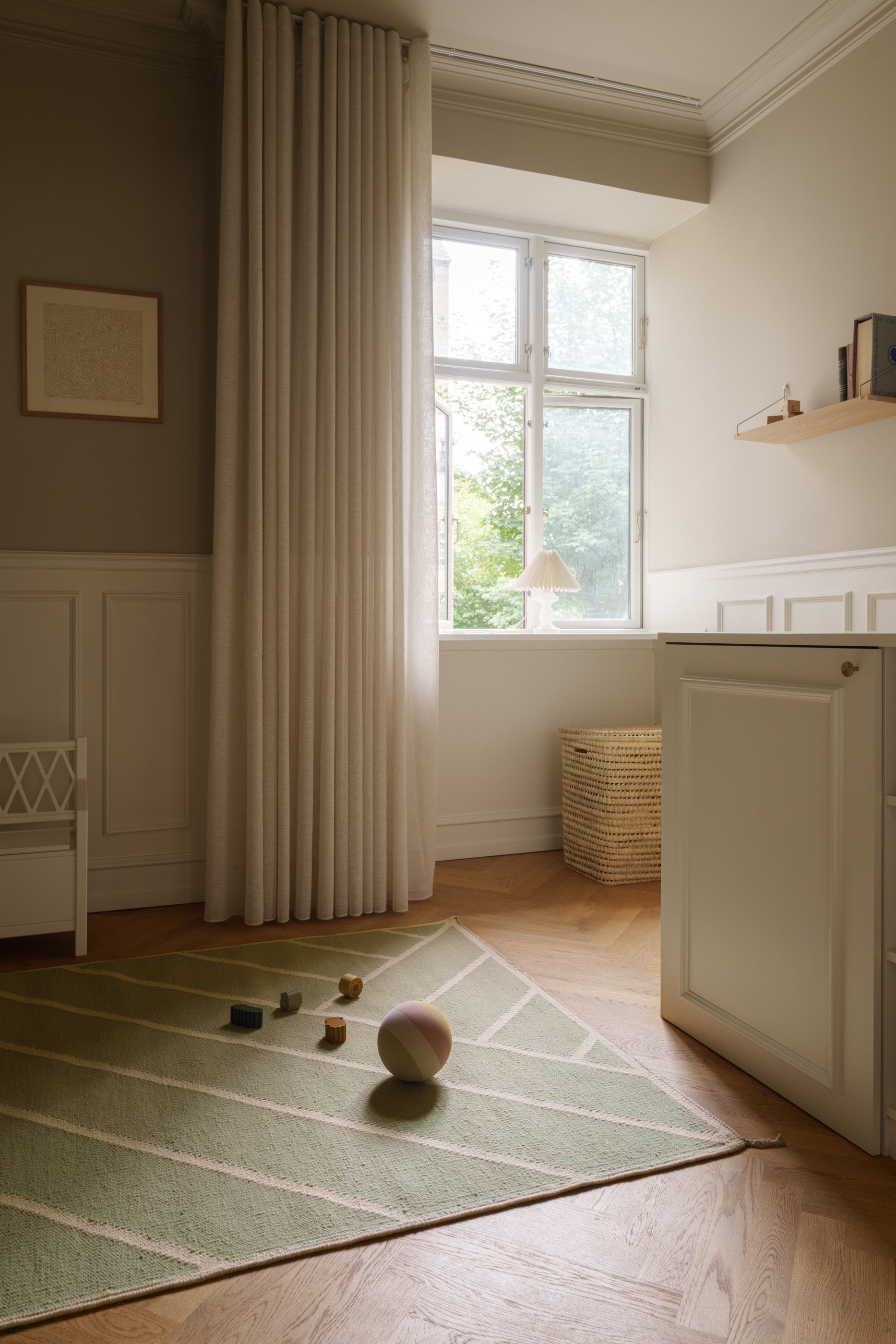 Tæppe VK-2, oliven/hvid • NORDICMODERN