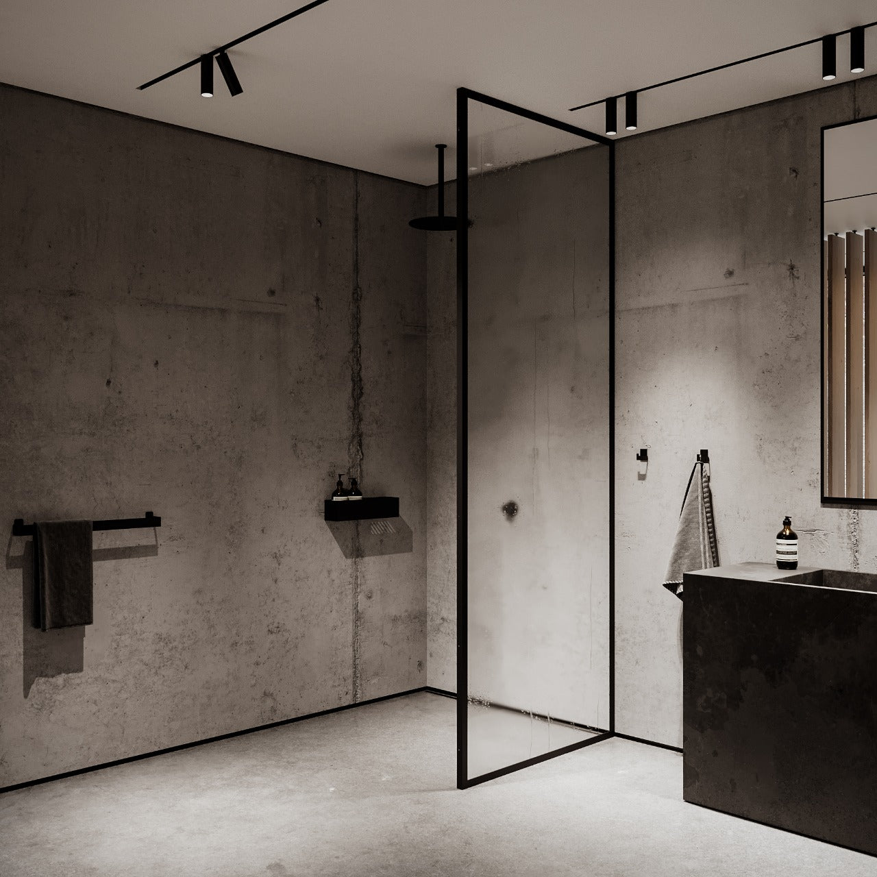 Badeværelsesknage, sort (2 stk.) • NICHBA