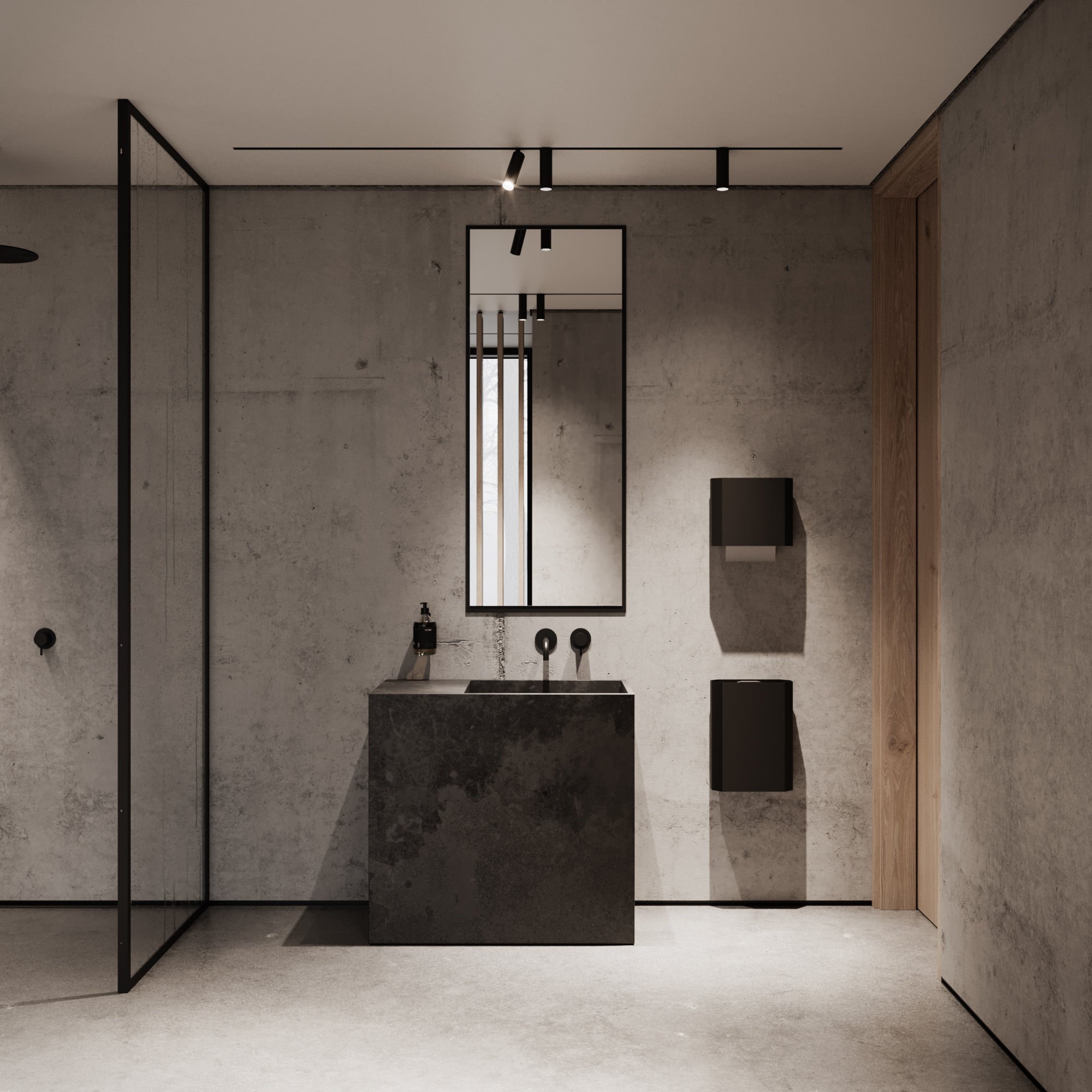 Papirdispenser, sort • NICHBA