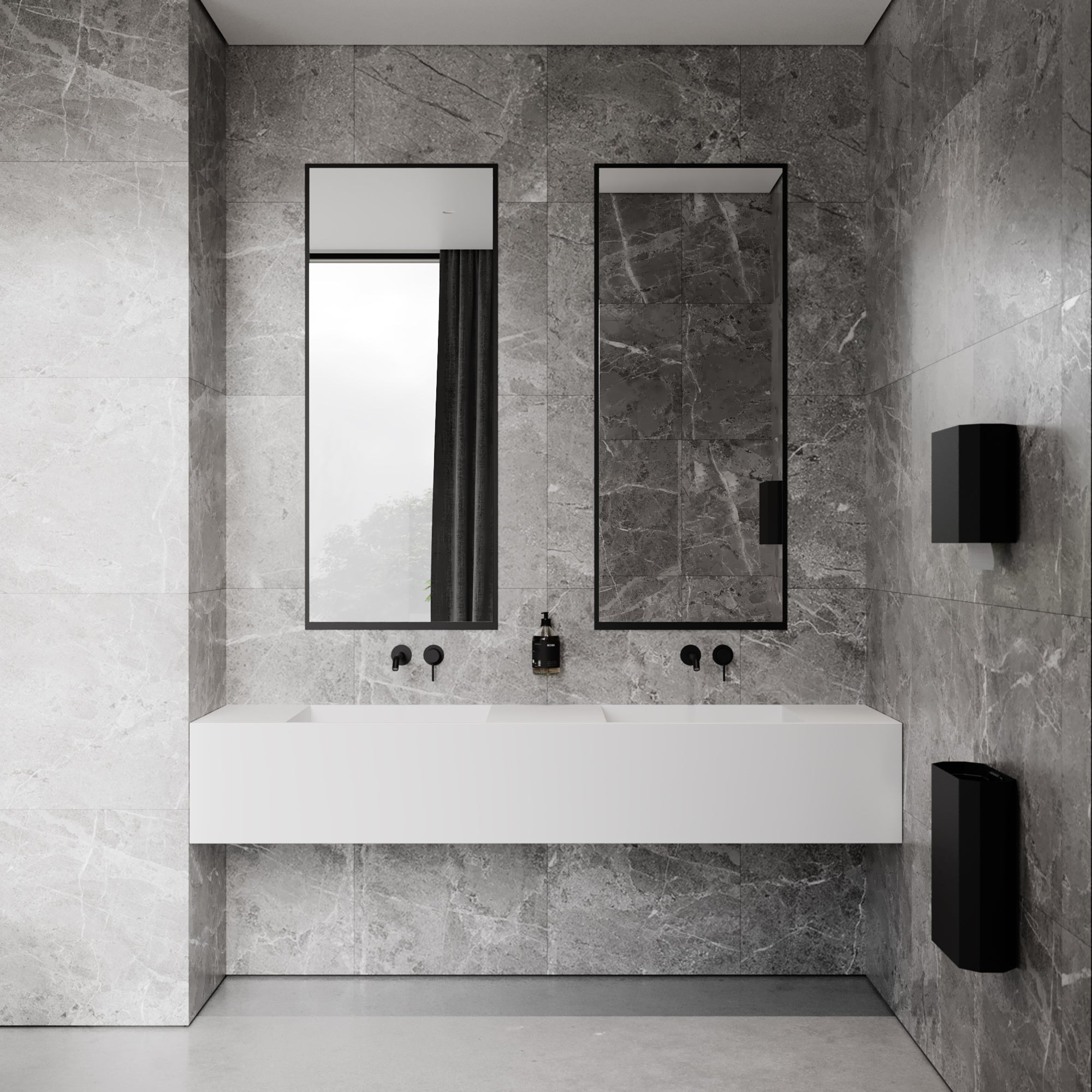 Papirdispenser, sort • NICHBA