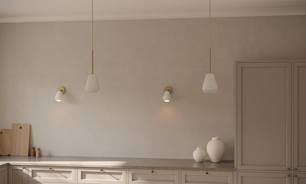 Anoli Spot pendel, nordic gold / hvid • NUURA - Copenhagenhomedesign