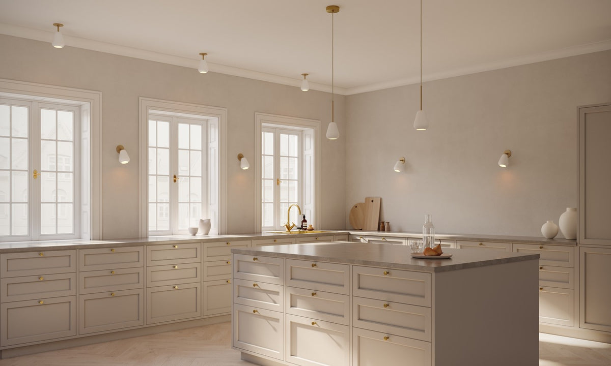 Anoli Spot pendel, nordic gold / hvid • NUURA - Copenhagenhomedesign