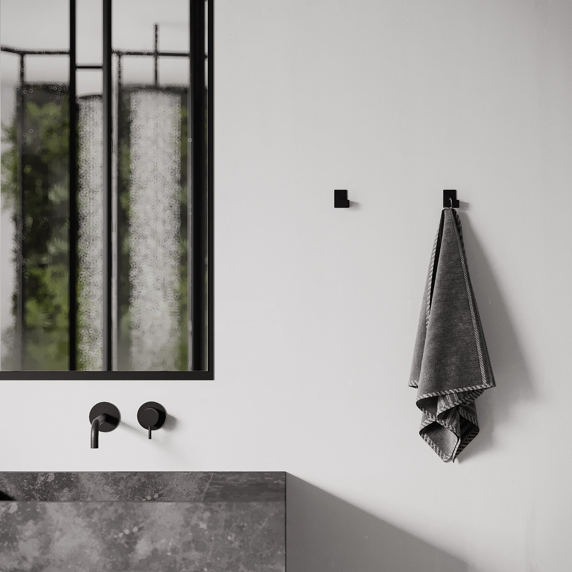 Badeværelsesknage, sort (2 stk.) • NICHBA