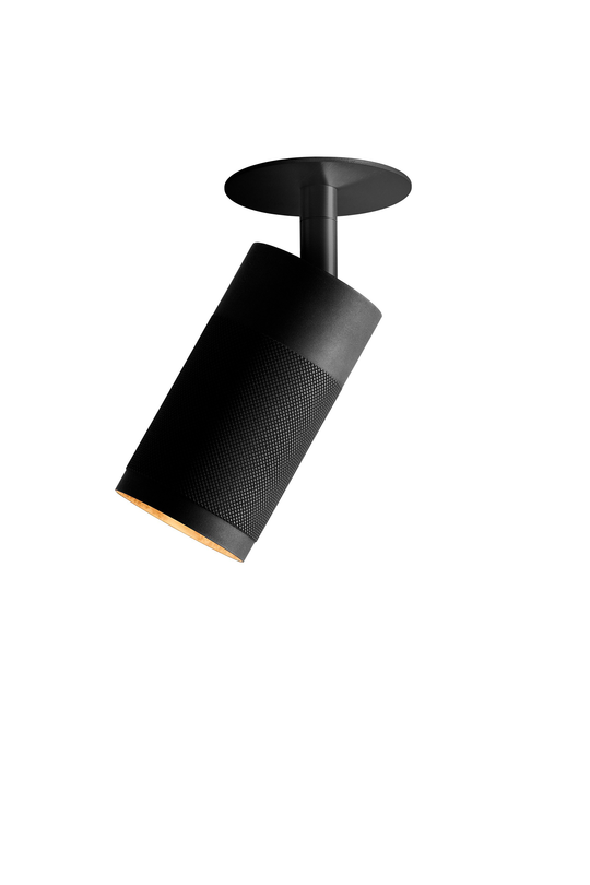 Patrone loftspot med dækplade - box fit, sortbruneret messing • Thorup Copenhagen