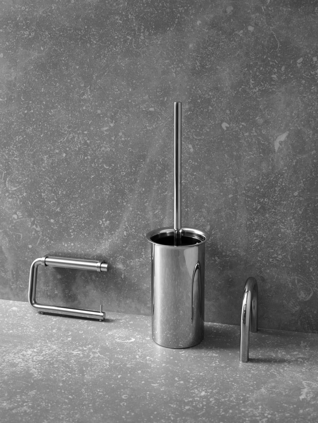 Toiletbørsteholder, børstet rustfrit stål • d line