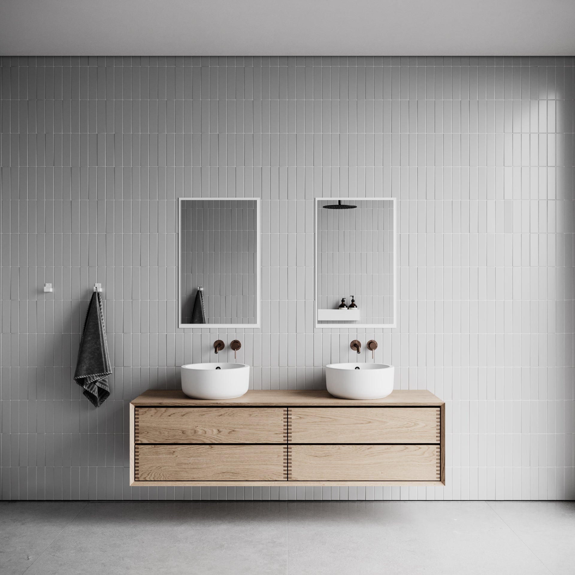 Badeværelsesknage, hvid (2 stk.) • NICHBA