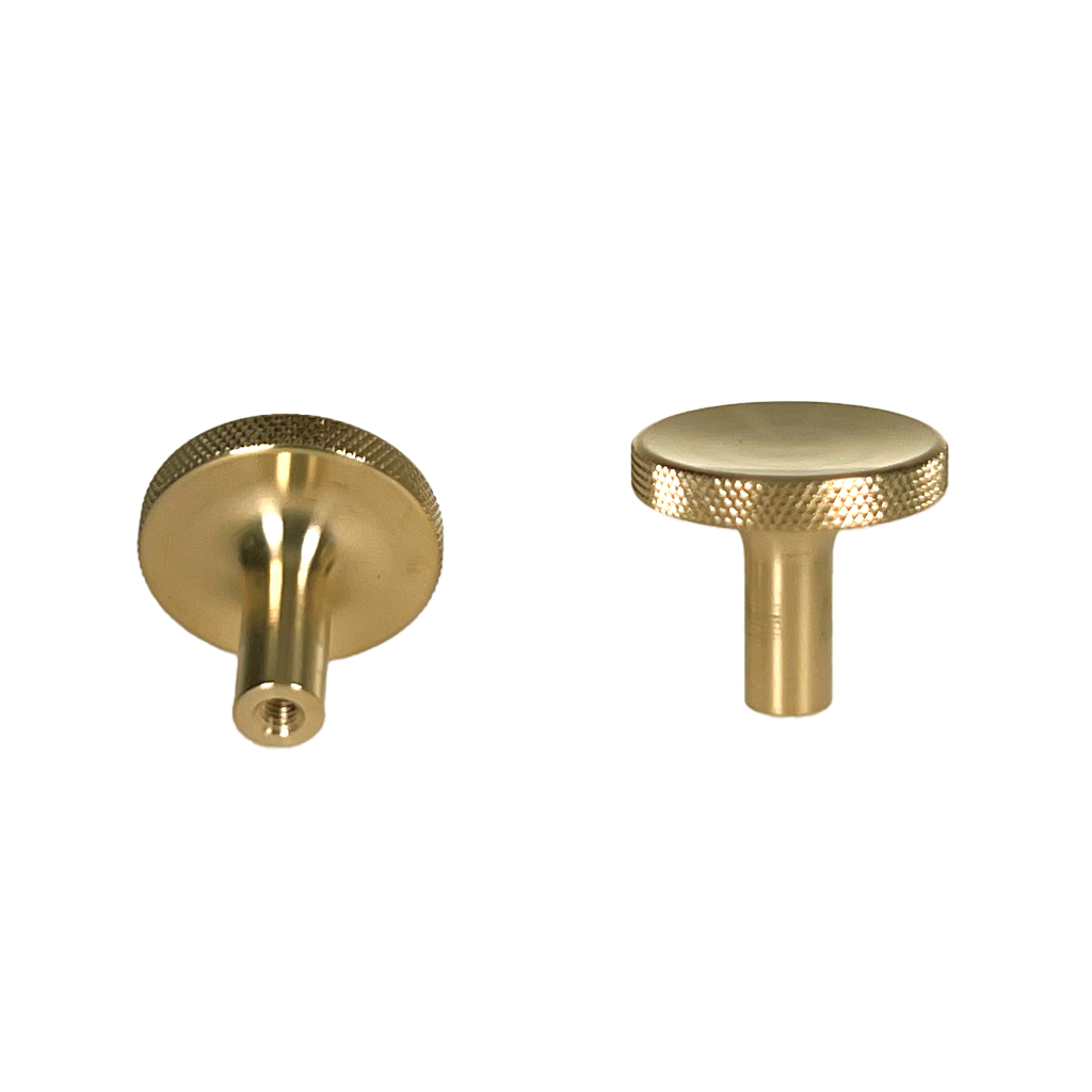 Søllerød • Møbelknop med diamond cut, blank messing uden lak