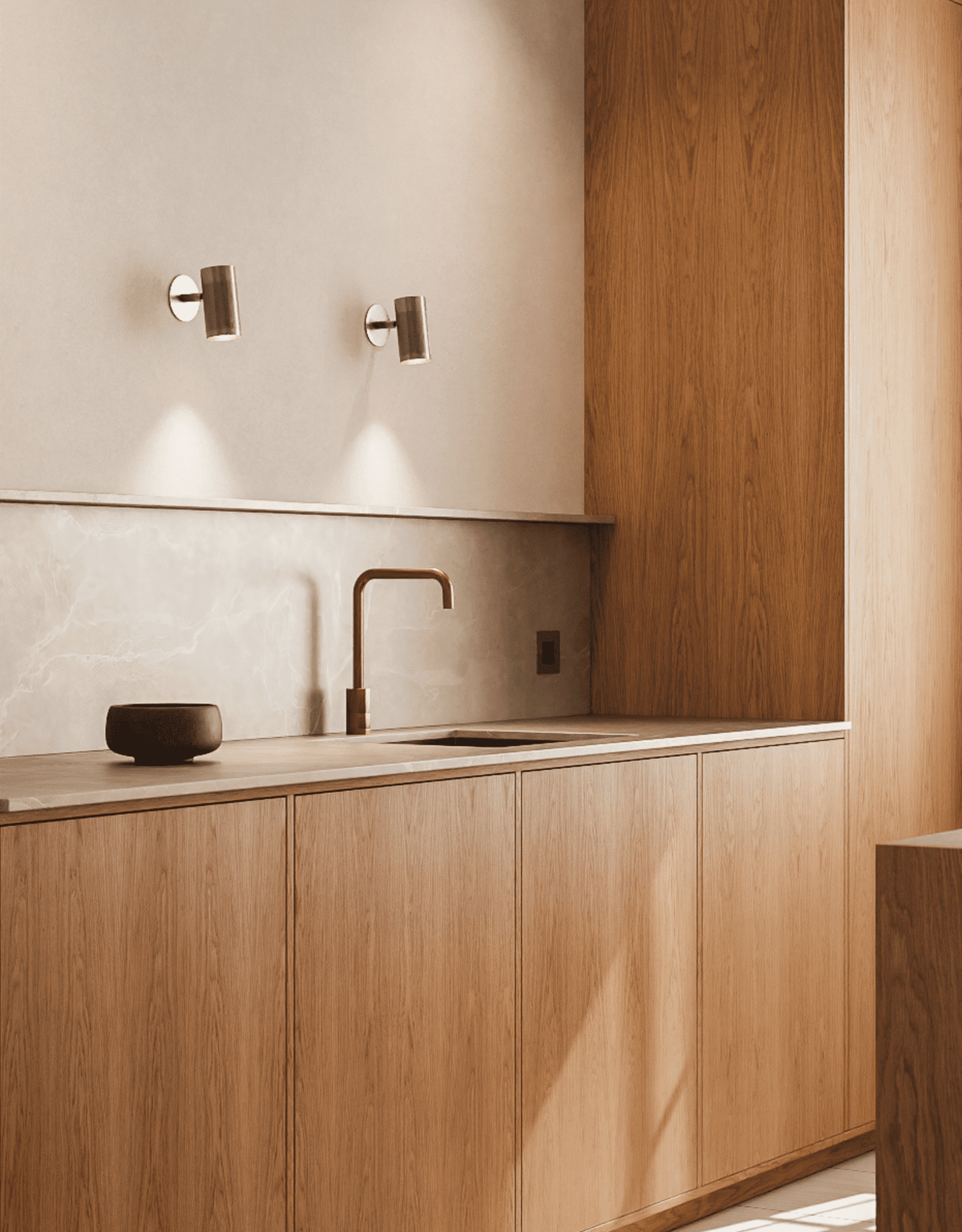 Patrone Recessed Small væglampe med dækplade, rustfrit stål look • Thorup Copenhagen - Copenhagenhomedesign