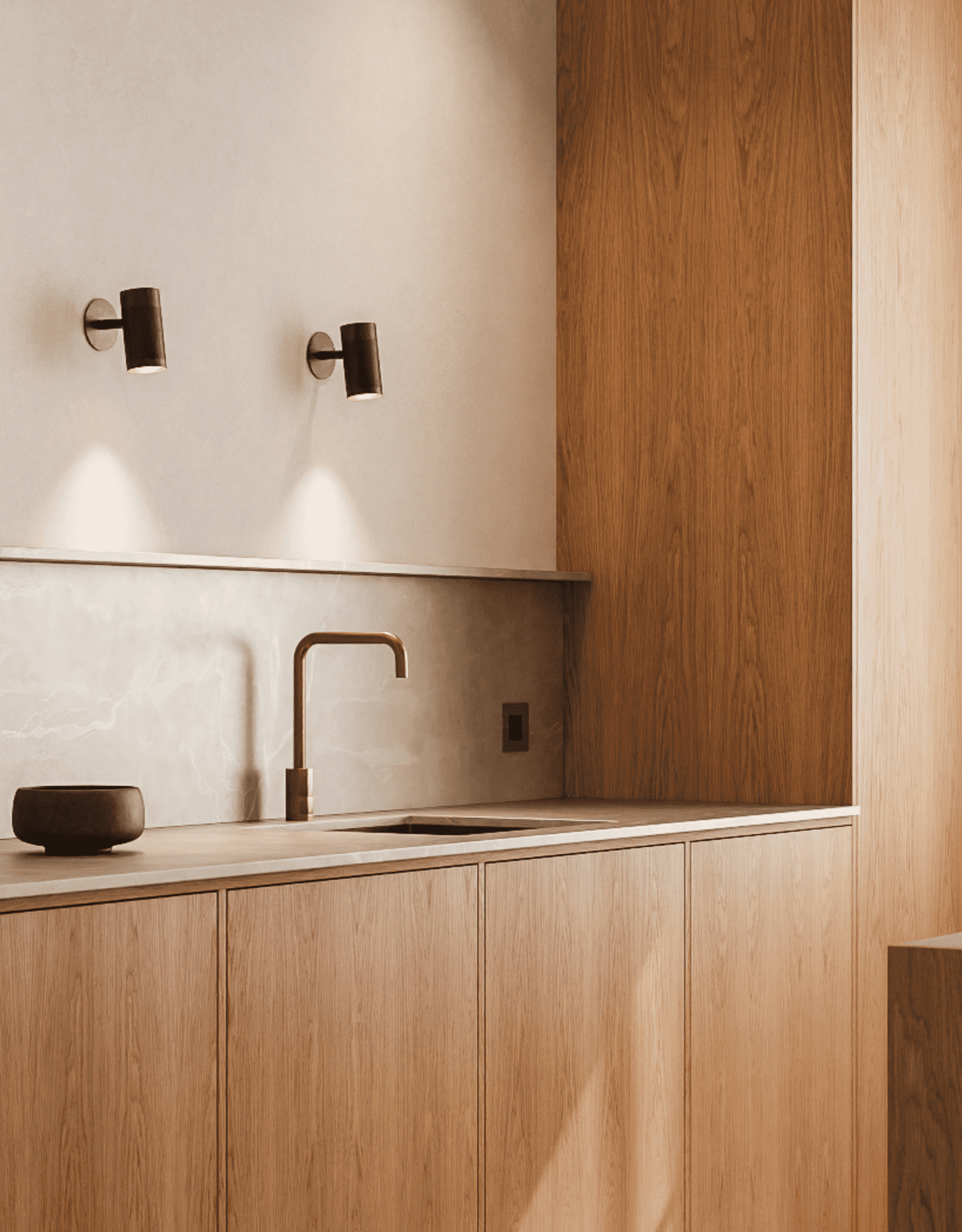 Patrone Recessed Small væglampe med dækplade, sortbruneret messing • Thorup Copenhagen - Copenhagenhomedesign