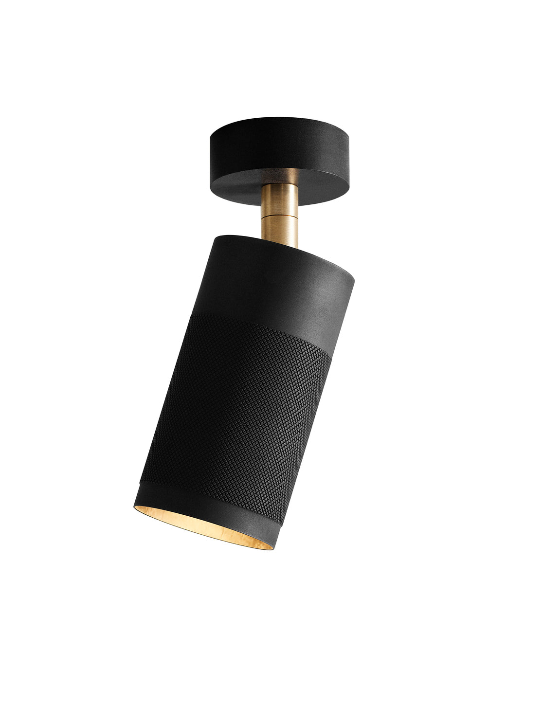 Patrone loftspot med roset, sortbruneret og messing • Thorup Copenhagen - Copenhagenhomedesign