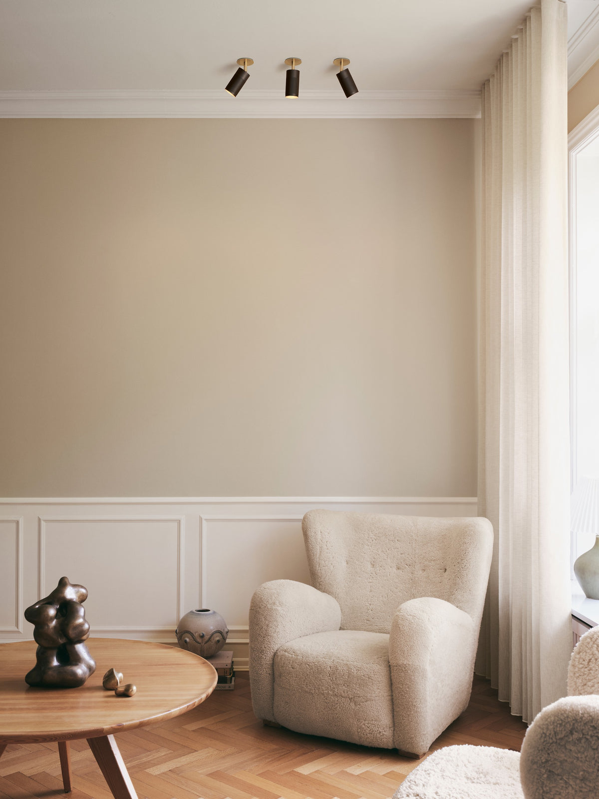 Patrone loftspot med dækplade - box fit, bruneret og messing • Thorup Copenhagen - Copenhagenhomedesign
