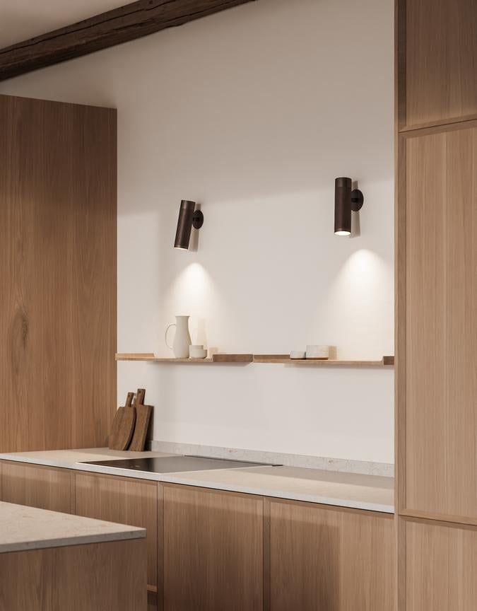 Patrone Recessed væglampe med dækplade, bruneret messing • Thorup Copenhagen