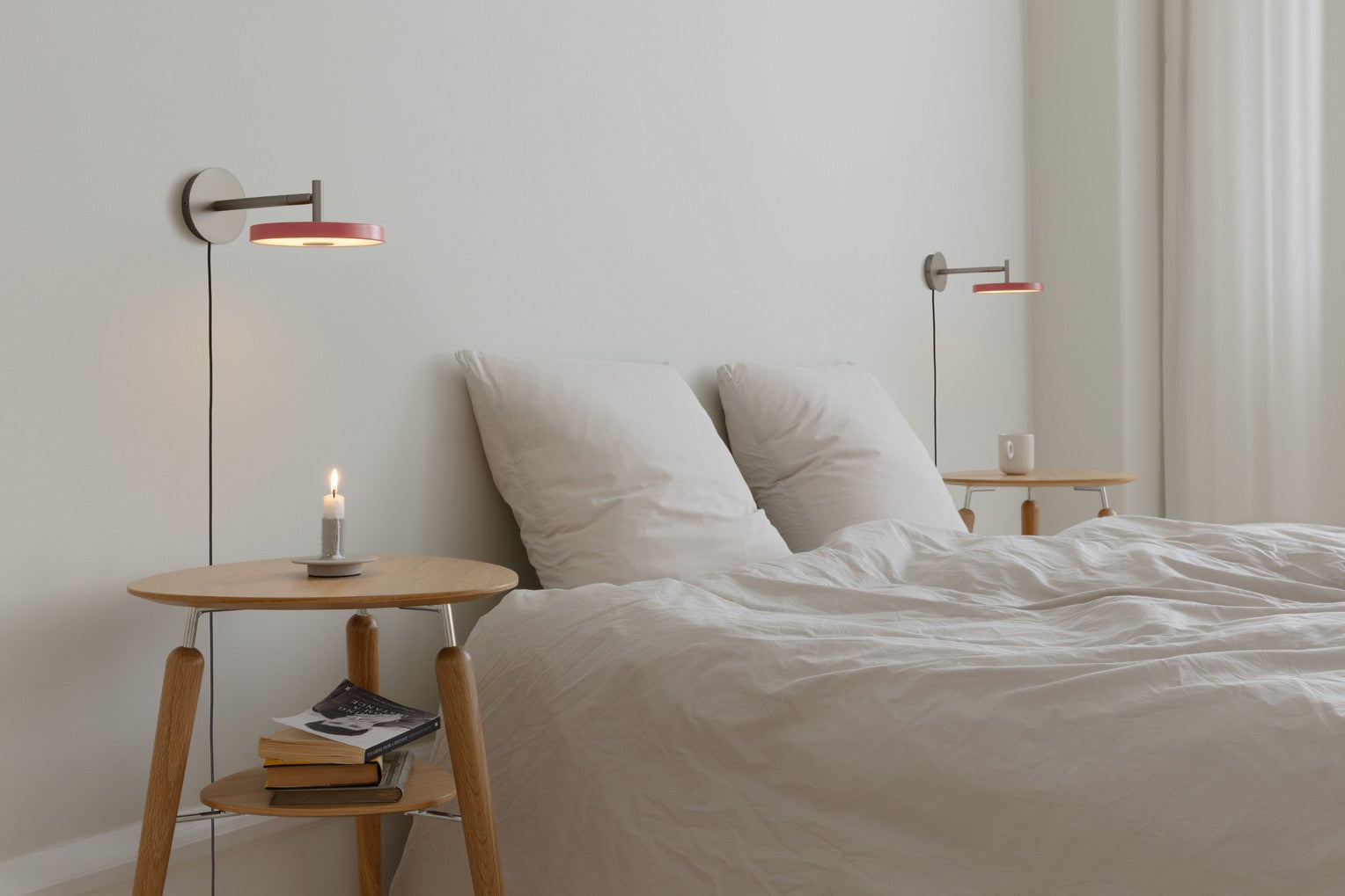 Asteria Wall væglampe, rose og stål • UMAGE