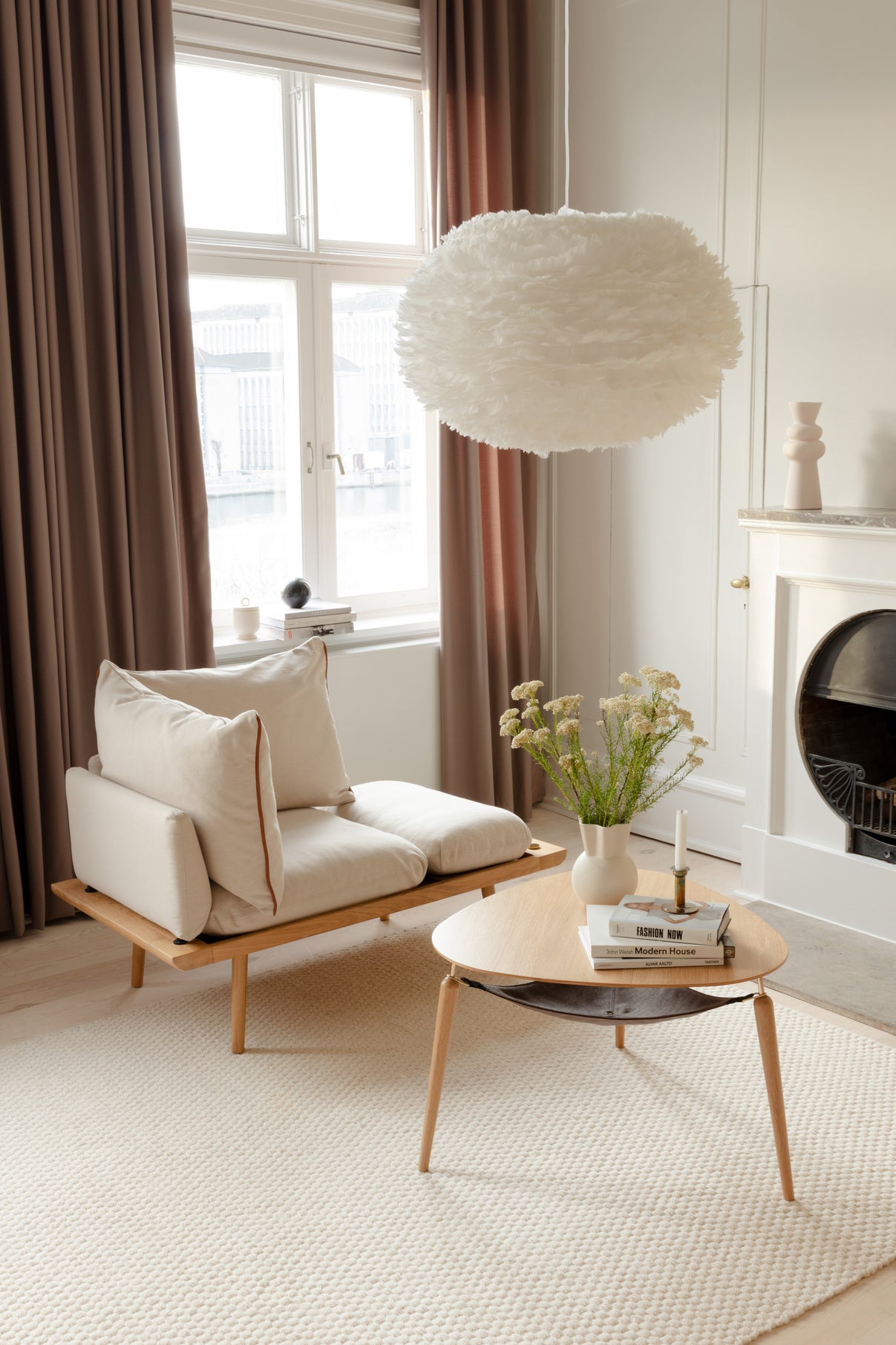 Eos pendel med roset, hvid • UMAGE