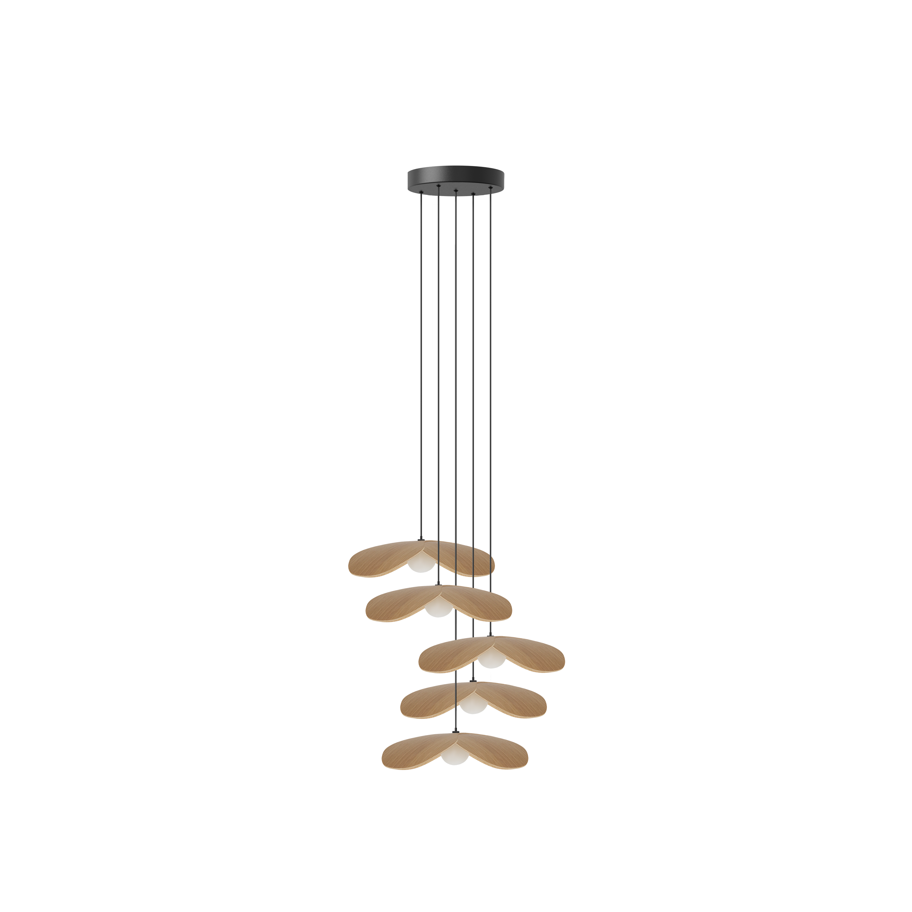 Forget Me Not Cluster 5 pendel med roset, egetræ • UMAGE