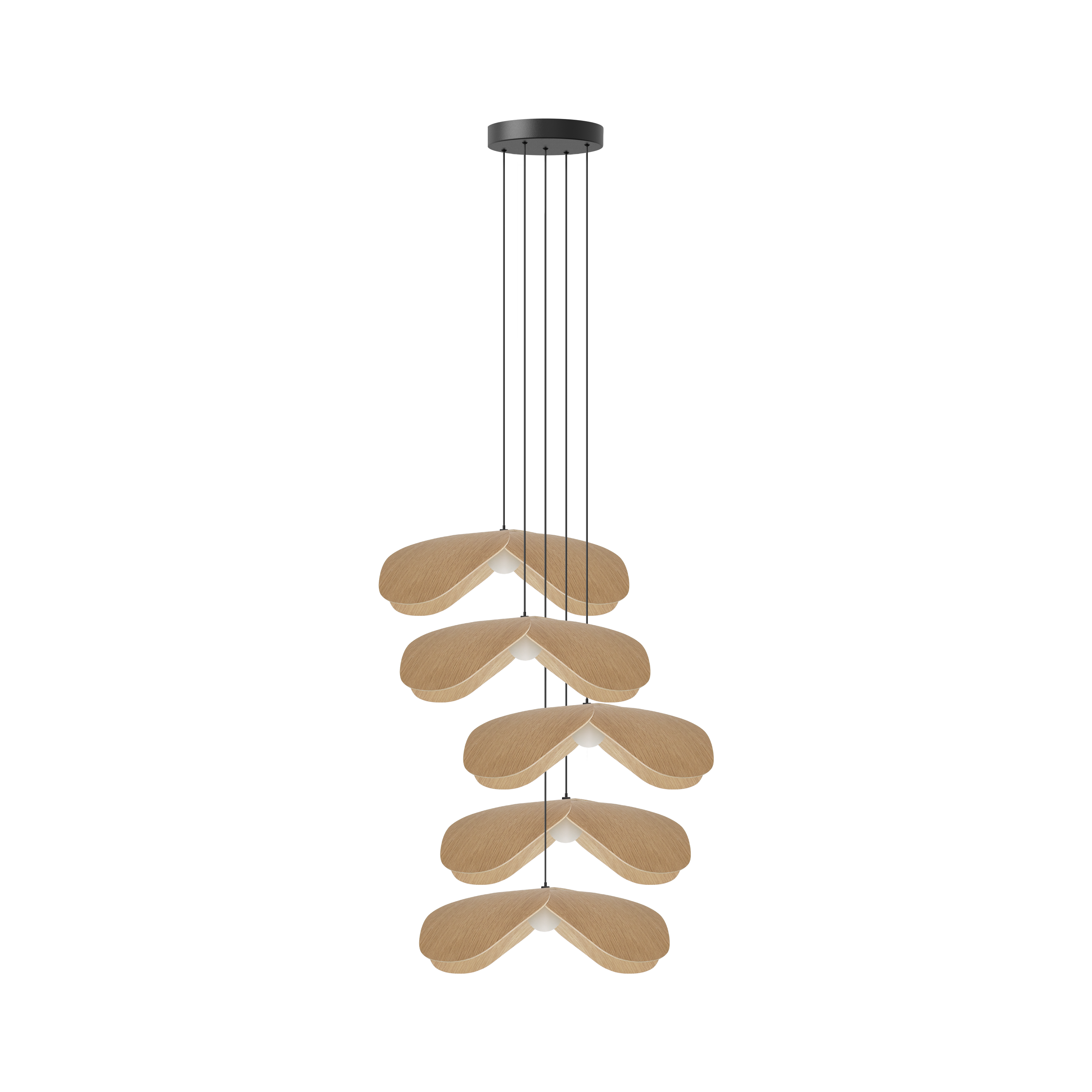 Forget Me Not Cluster 5 pendel med roset, egetræ • UMAGE