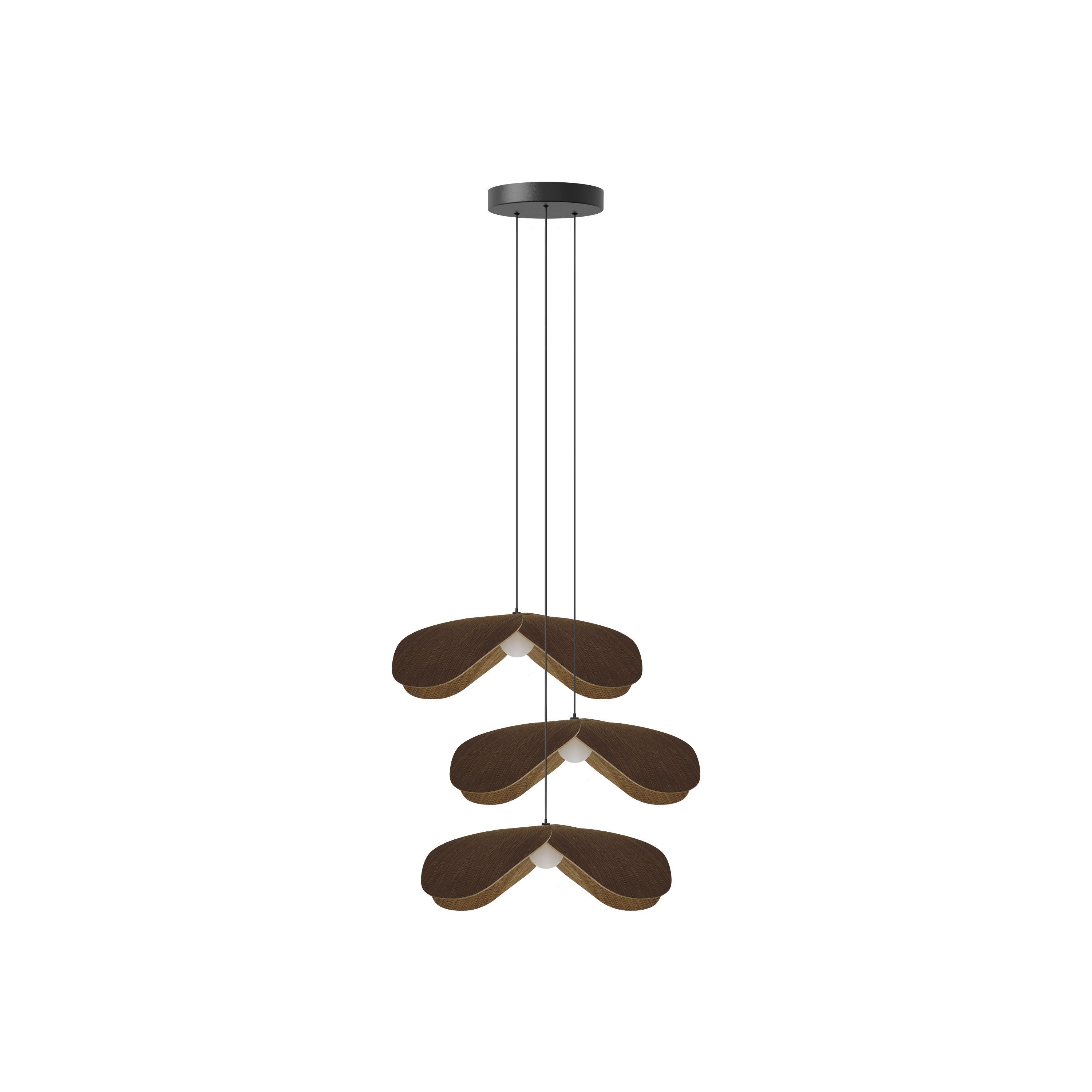 Forget Me Not Cluster 3 pendel med roset, mørk egetræ • UMAGE