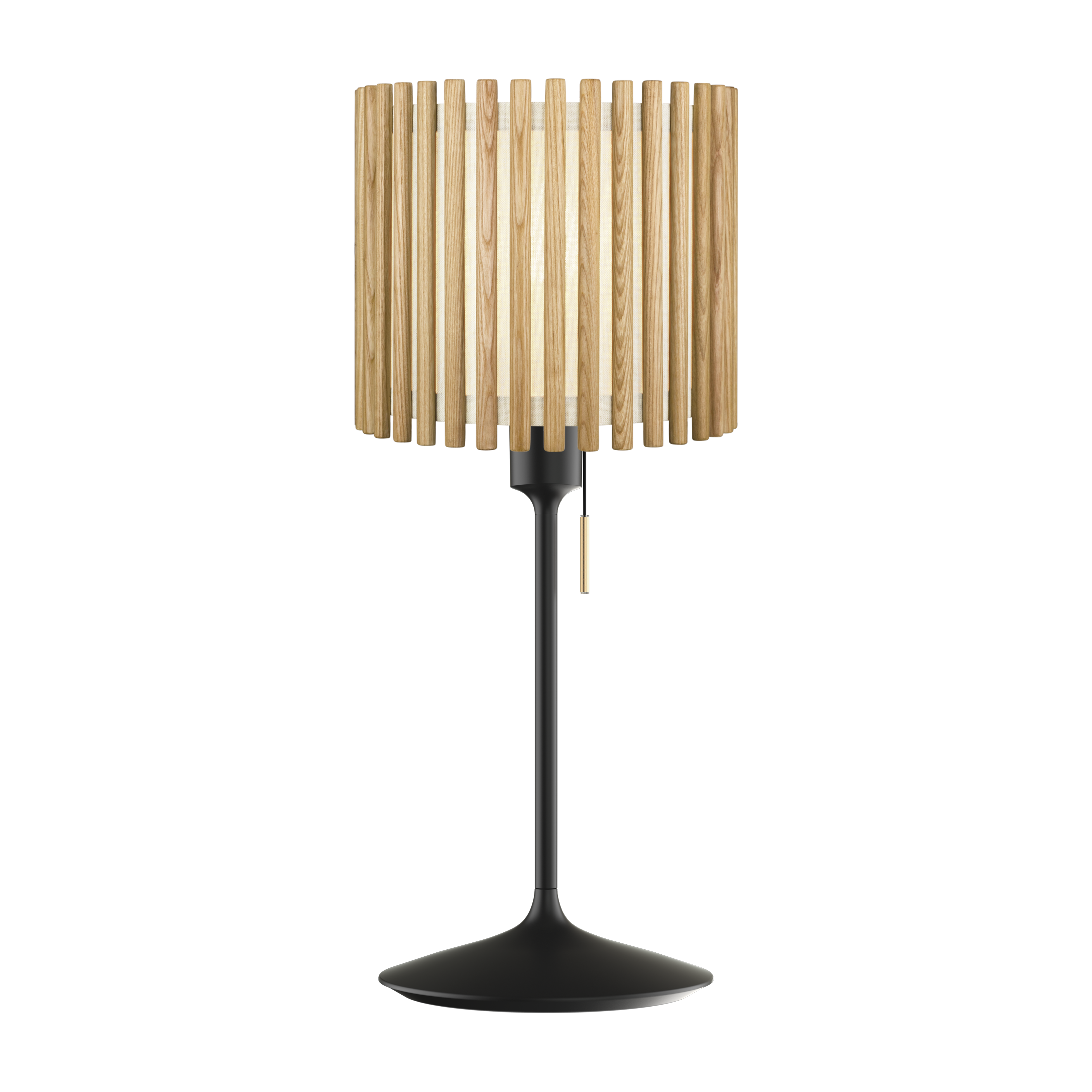 Komorebi Circle bordlampe, egetræ og sort • UMAGE