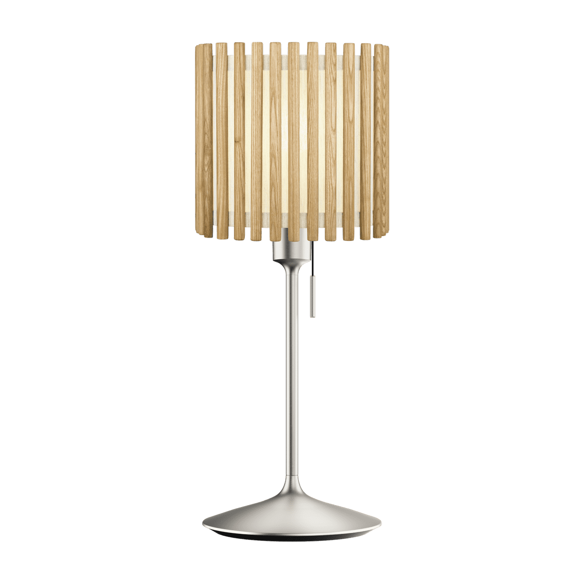 Komorebi Square bordlampe, egetræ og børstet stål look • UMAGE