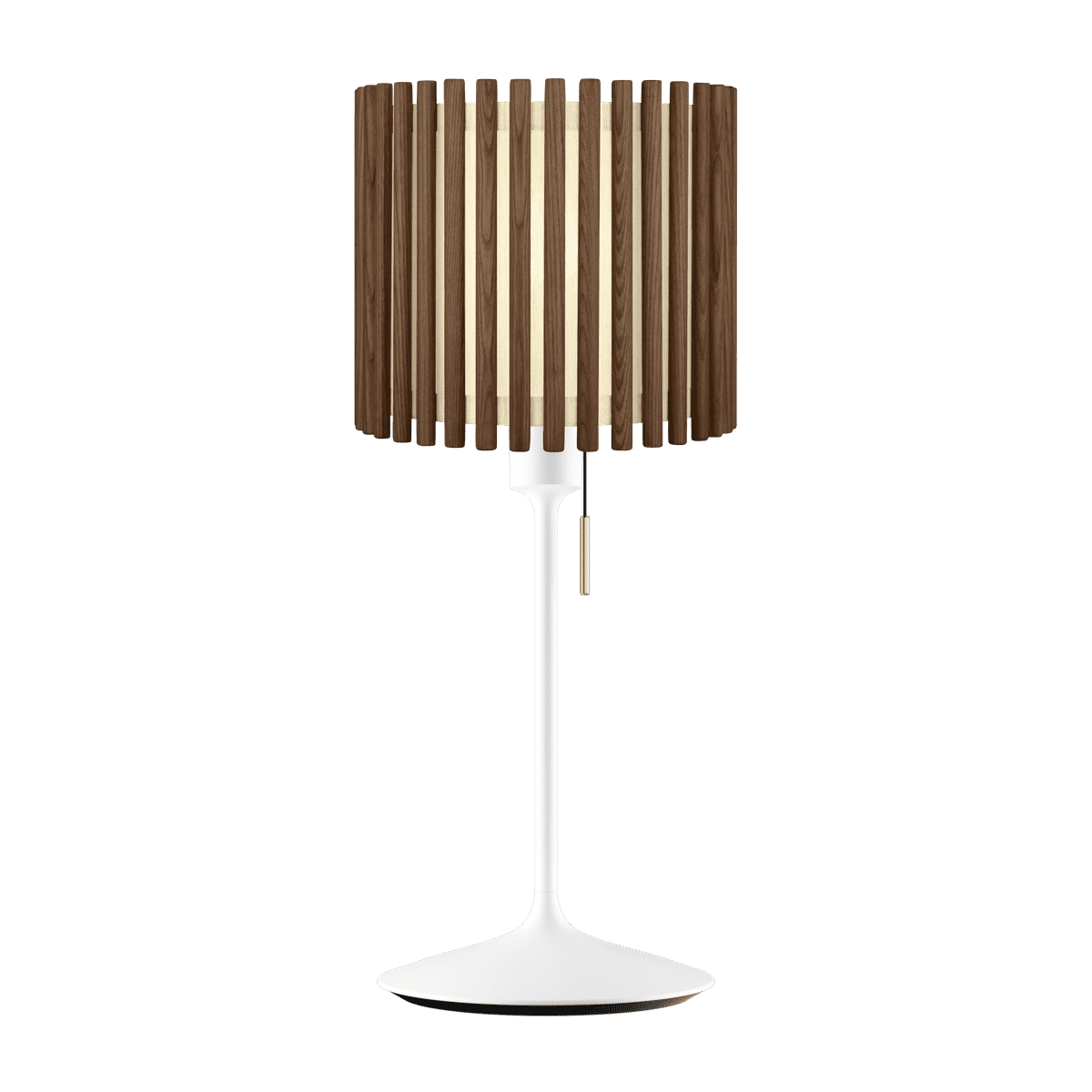 Komorebi Circle bordlampe, mørk egetræ og hvid • UMAGE