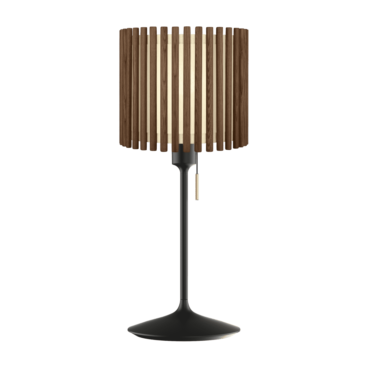 Komorebi Circle bordlampe, mørk egetræ og sort • UMAGE