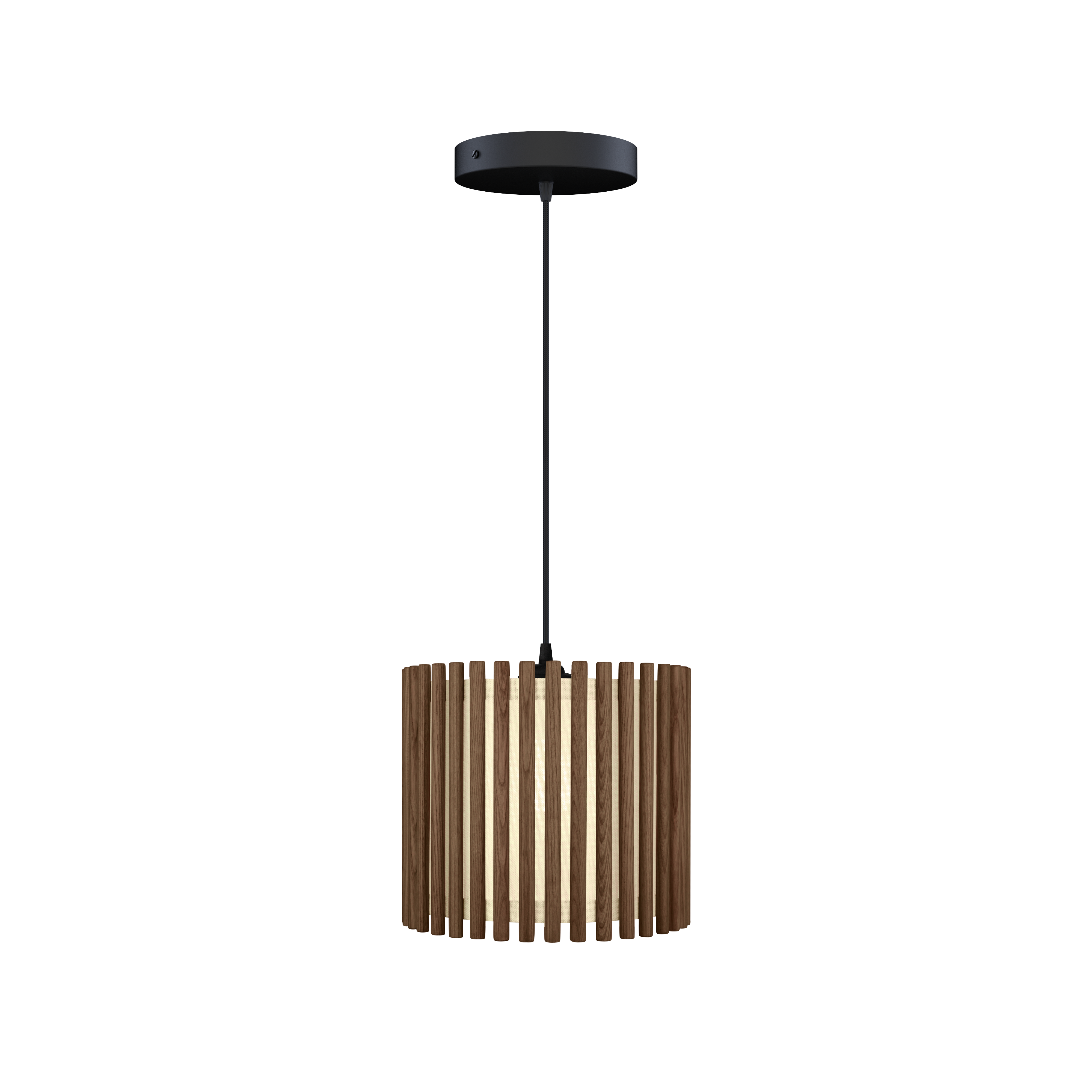 Komorebi Circle pendel, mørk egetræ og sort • UMAGE