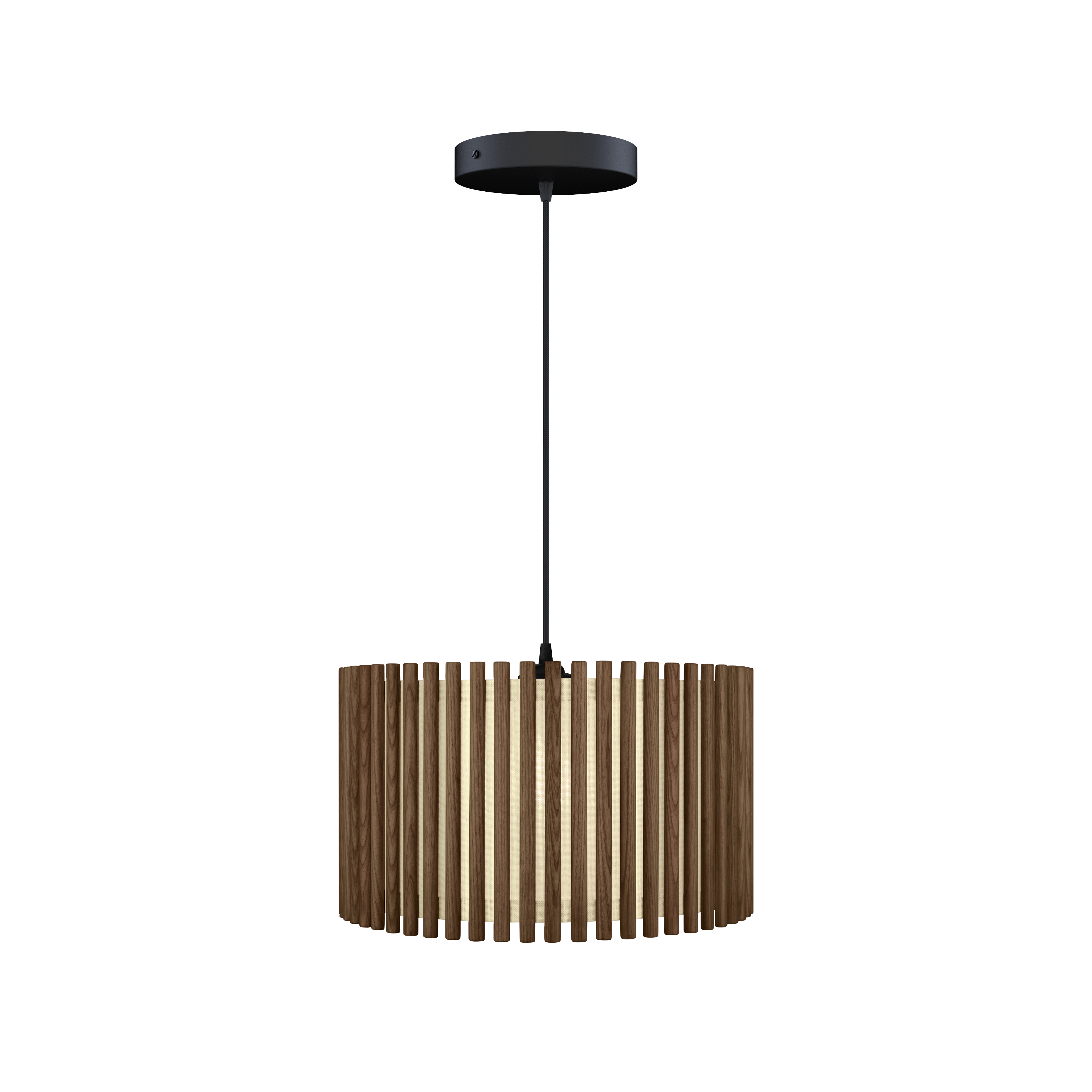 Komorebi Circle pendel, mørk egetræ og sort • UMAGE