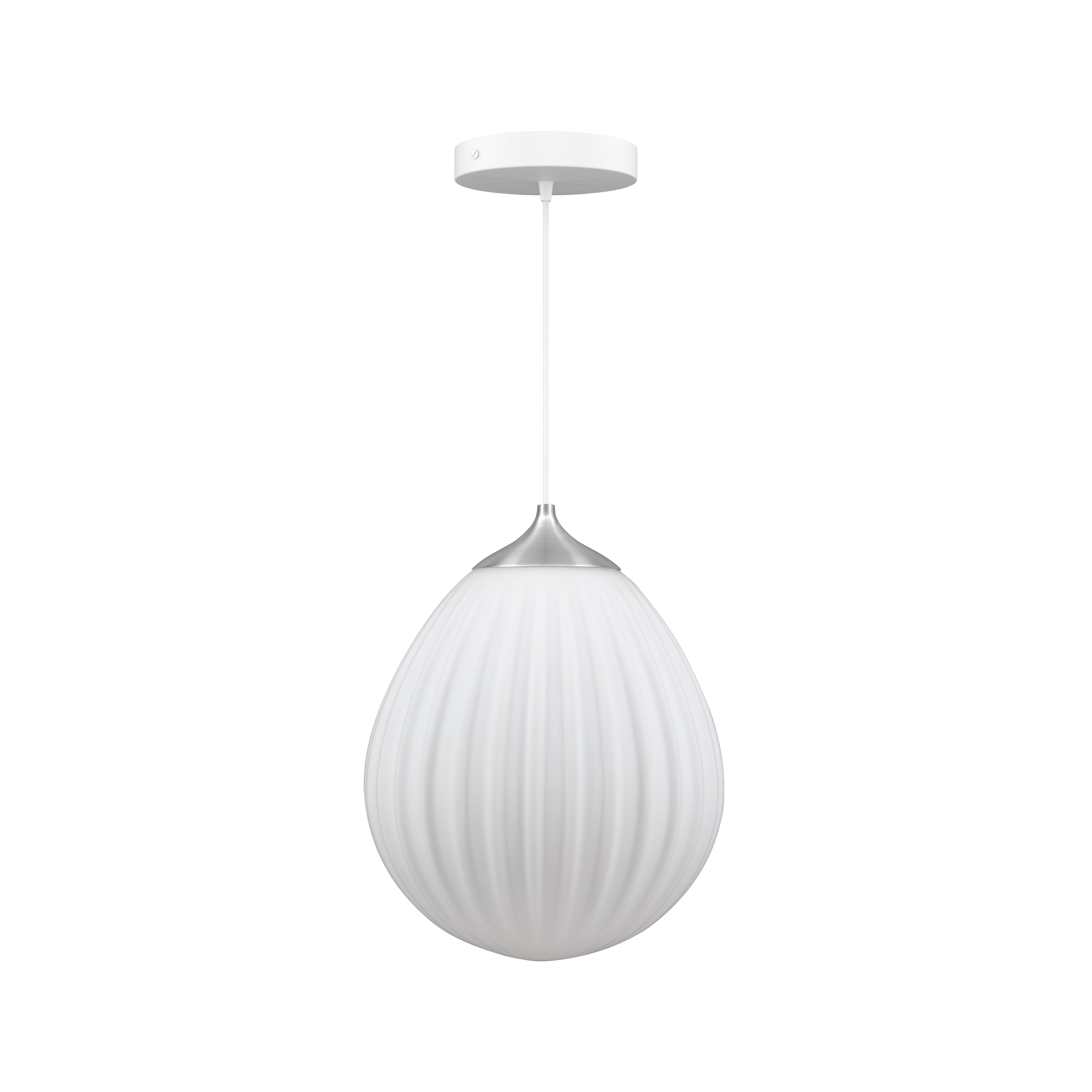 Around the World pendel med roset, hvid og børstet stål look • UMAGE