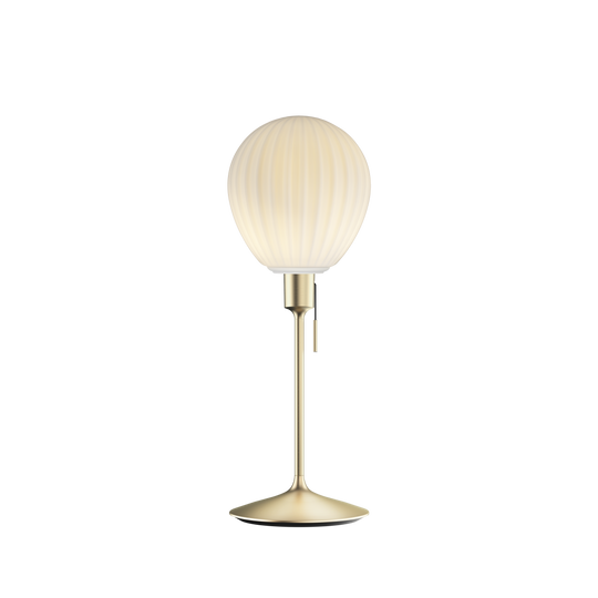 Around the World bordlampe, hvid og børstet messing look • UMAGE