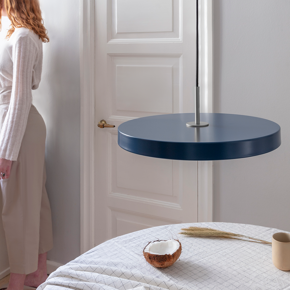 Asteria pendel, blå og stål • UMAGE