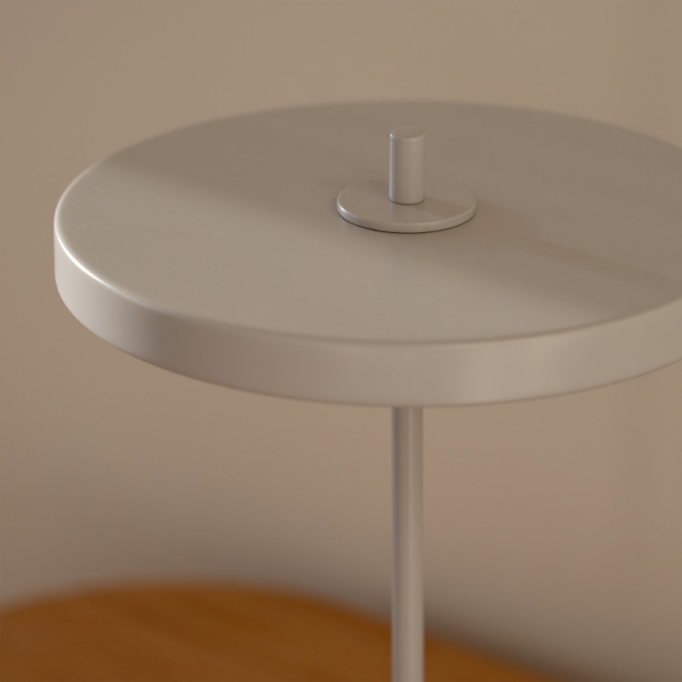 Asteria Move Monochrome, portable bordlampe, lysegrå (mist) • UMAGE