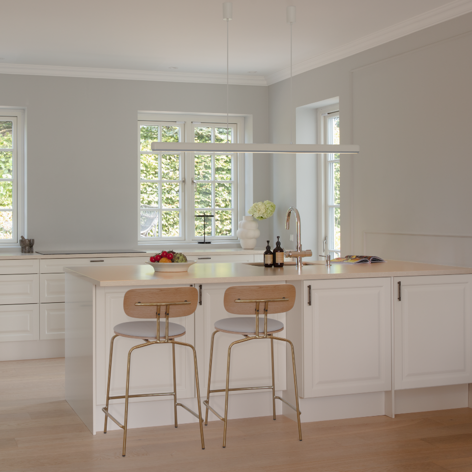 Hazel Branch pendel, hvid og stål • UMAGE